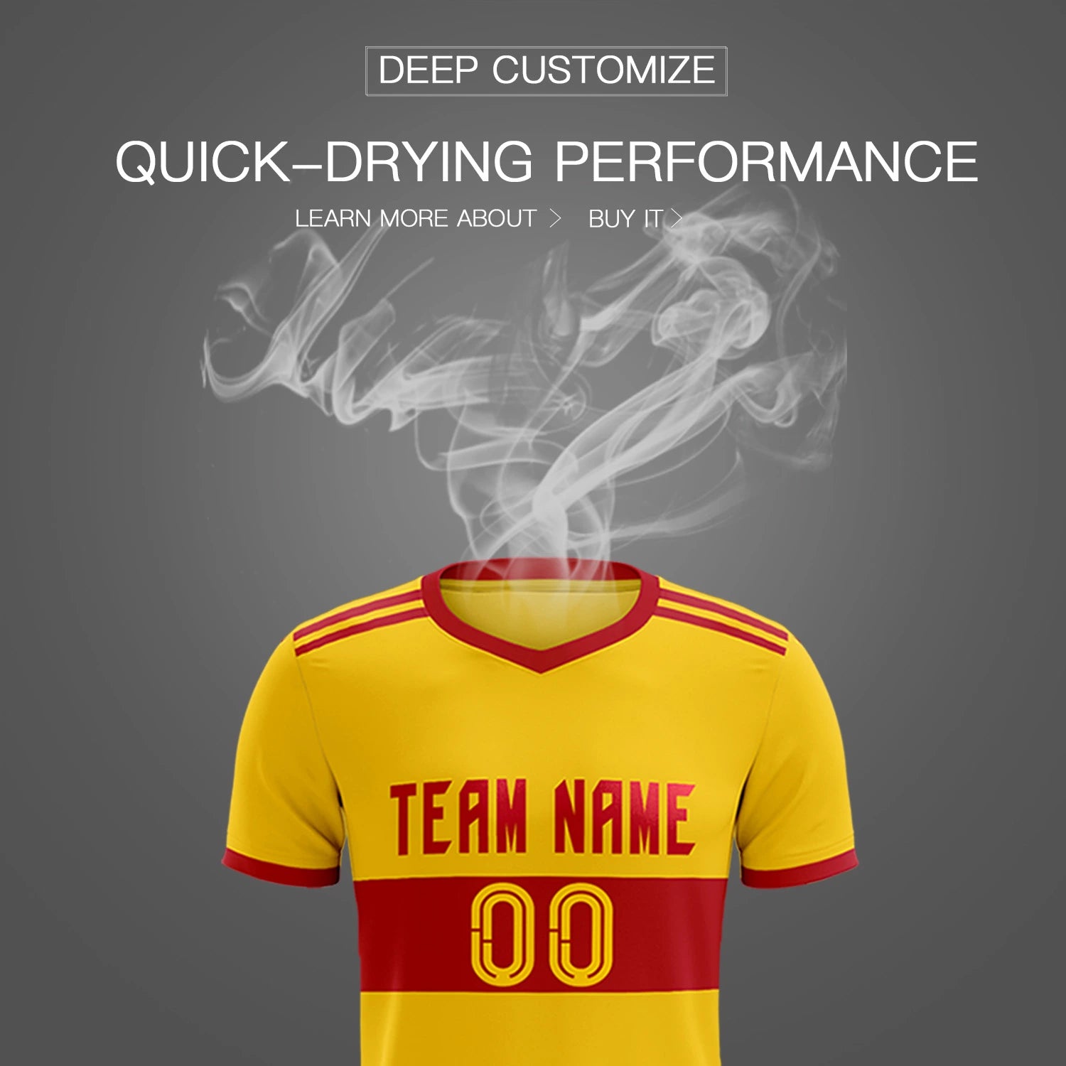 Custom Gold01 Red Breathable Soccer Sets Jersey