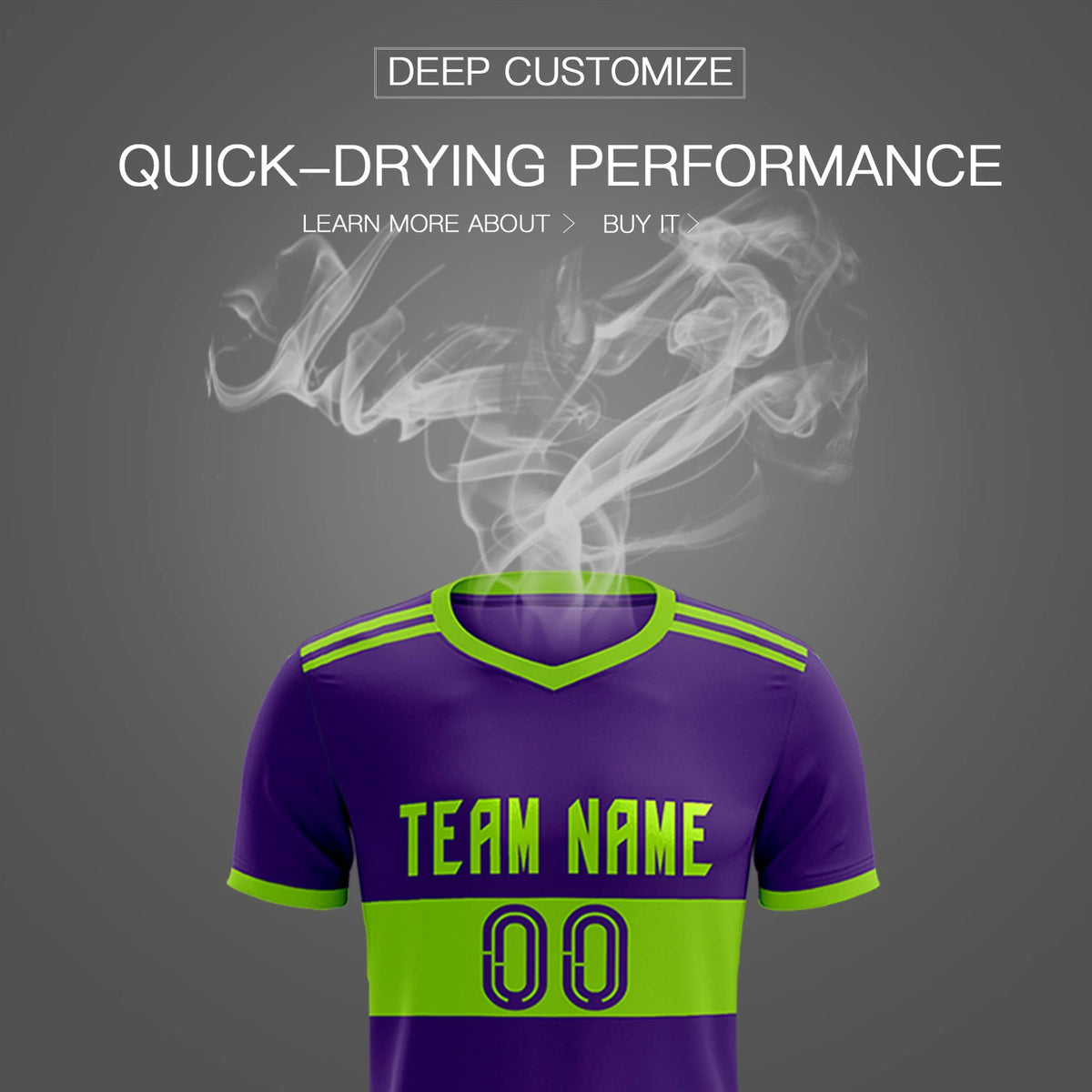Custom Purple-Neon Green Breathable Soccer Sets Jersey