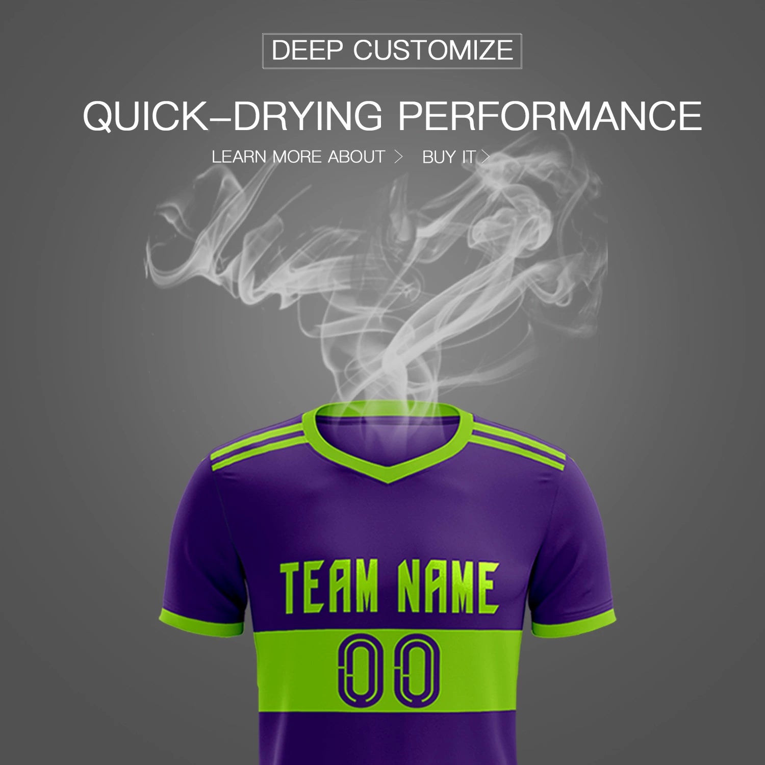Custom Purple-Neon Green Breathable Soccer Sets Jersey