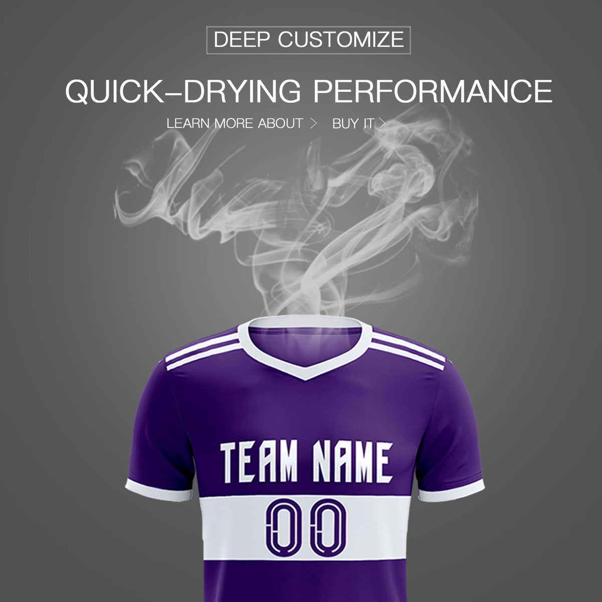 Custom Purple White Breathable Soccer Sets Jersey