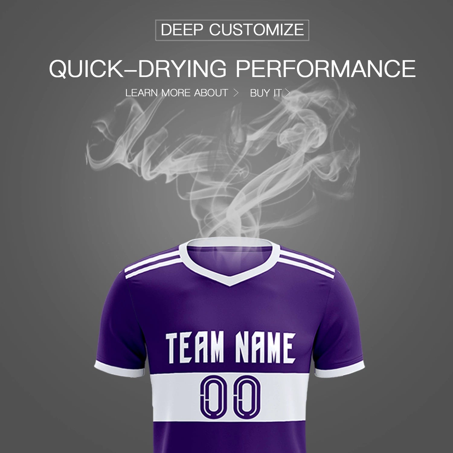 Custom Purple White Breathable Soccer Sets Jersey