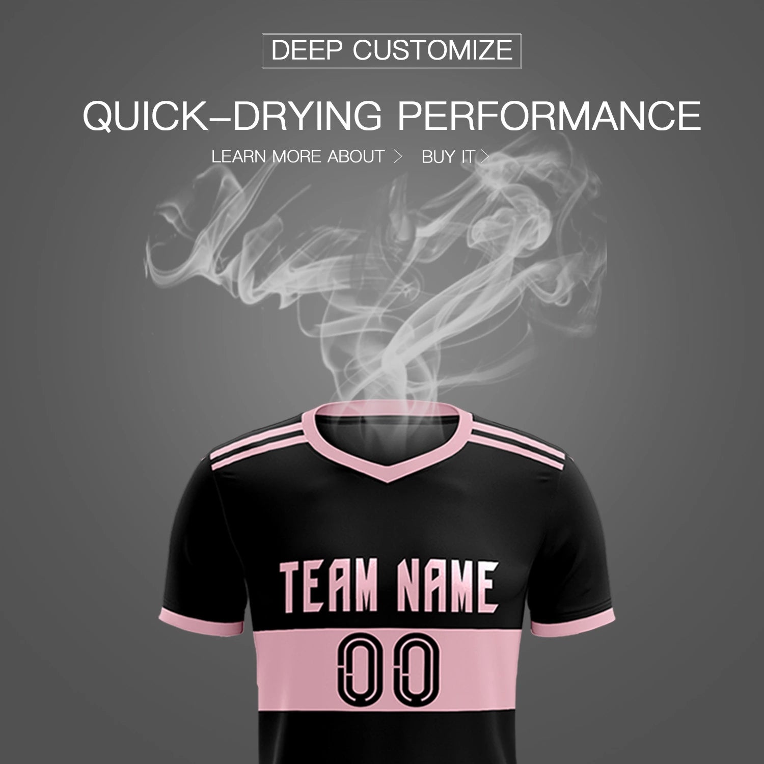 Custom Black-Light Pink Breathable Soccer Sets Jersey