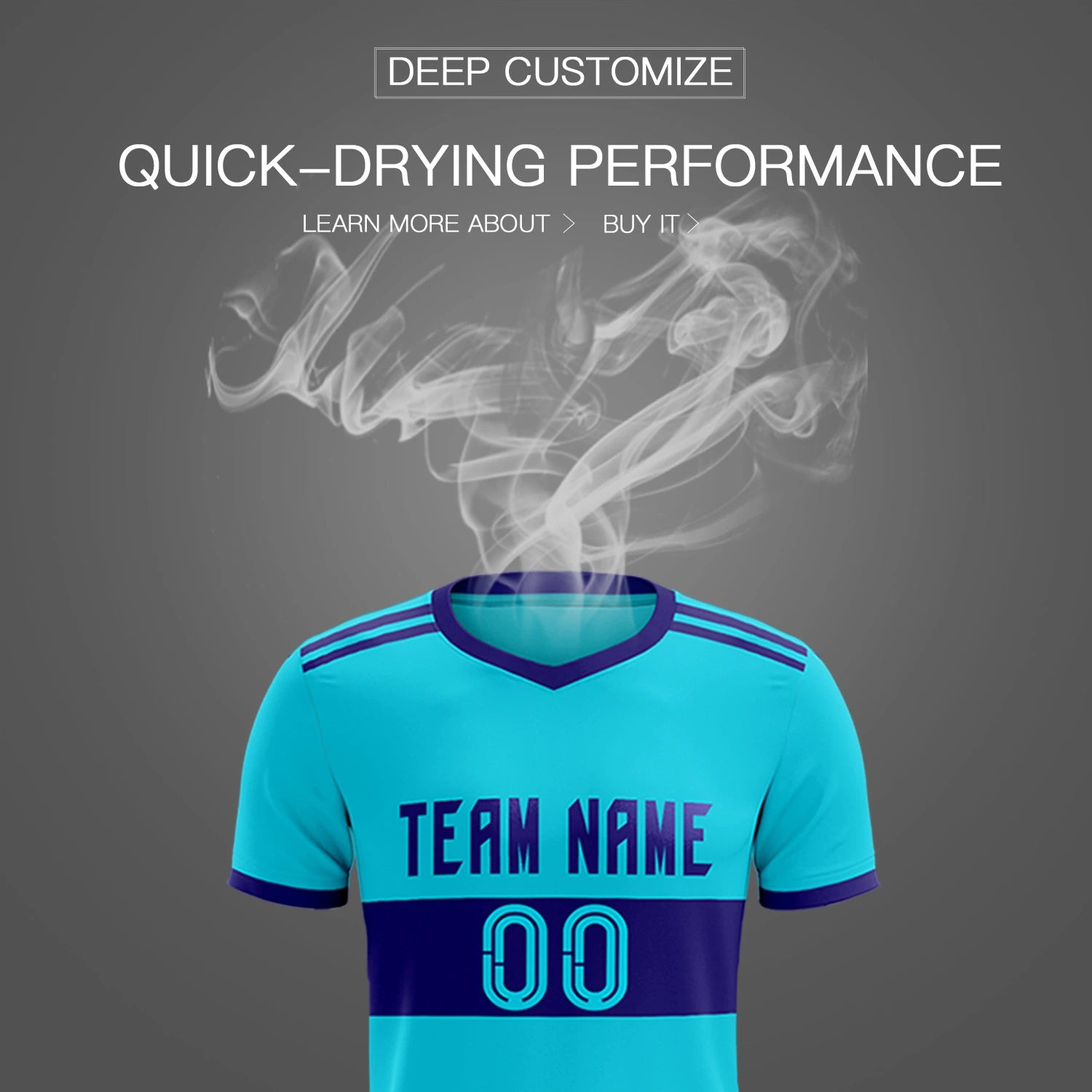 Custom Sky Blue-Black Breathable Soccer Sets Jersey