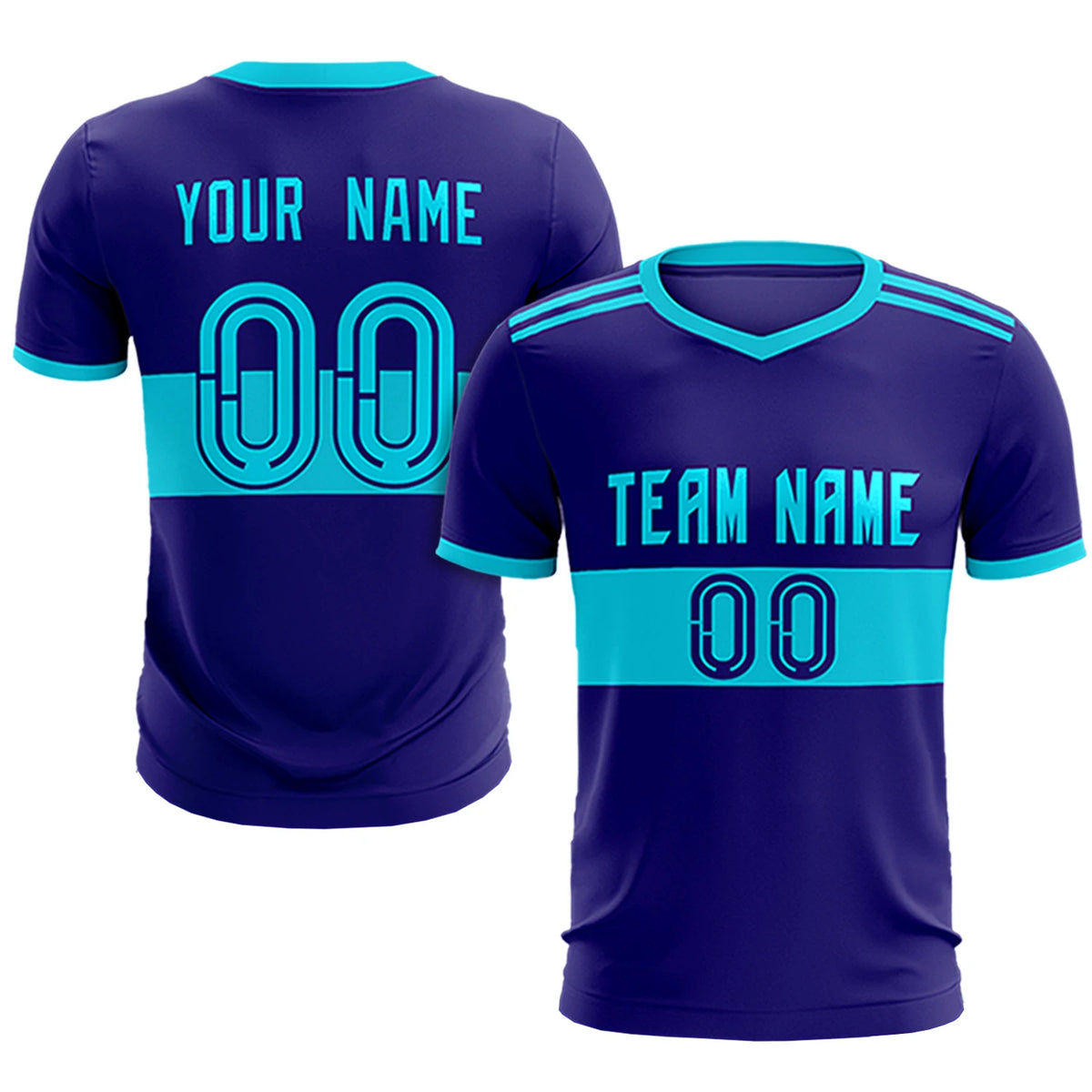 Custom Purple Black Breathable Soccer Sets Jersey