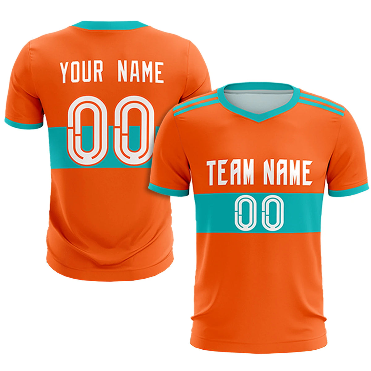 Custom Orange-Bright Green Breathable Soccer Sets Jersey