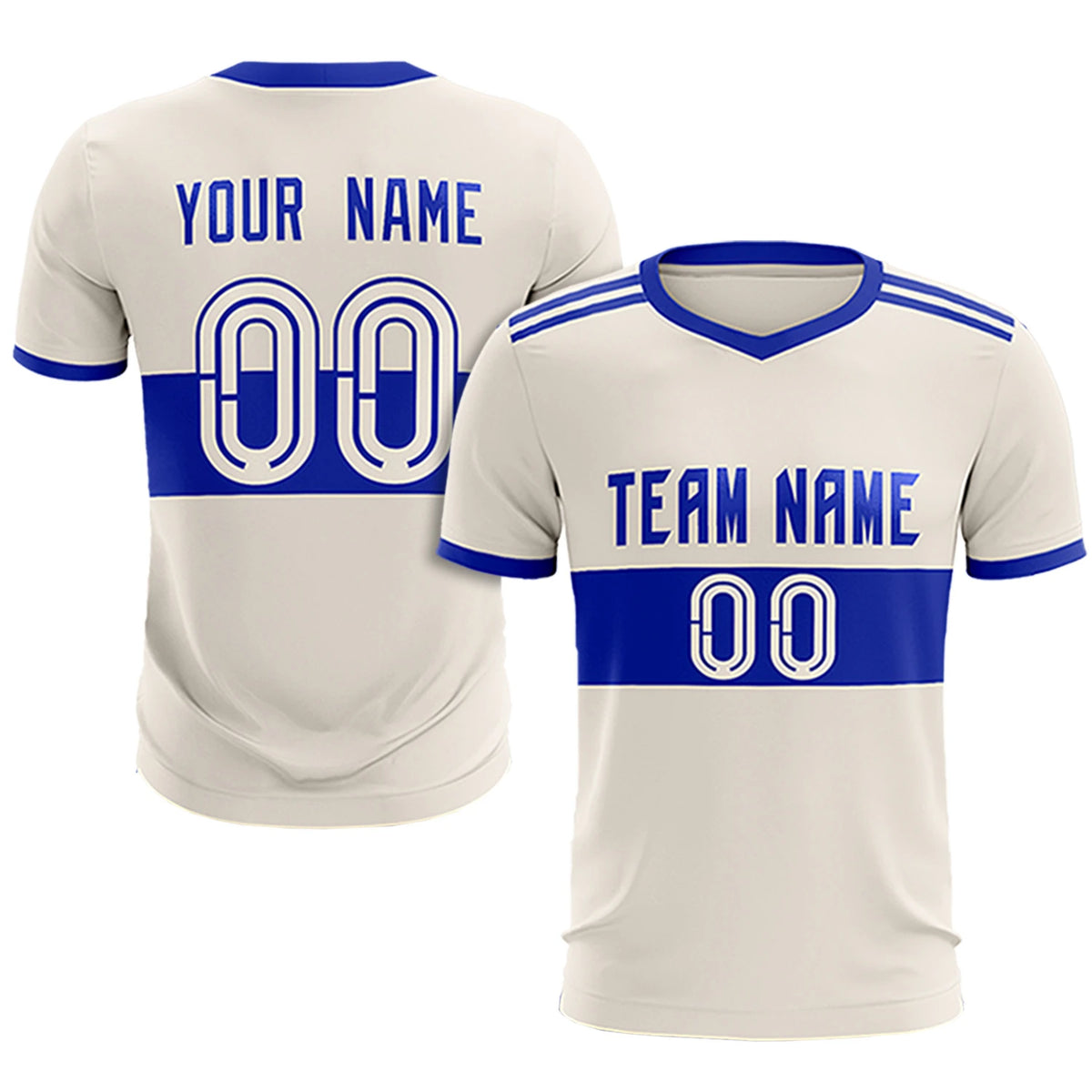 Custom Khaki-Royal Blue Breathable Soccer Sets Jersey