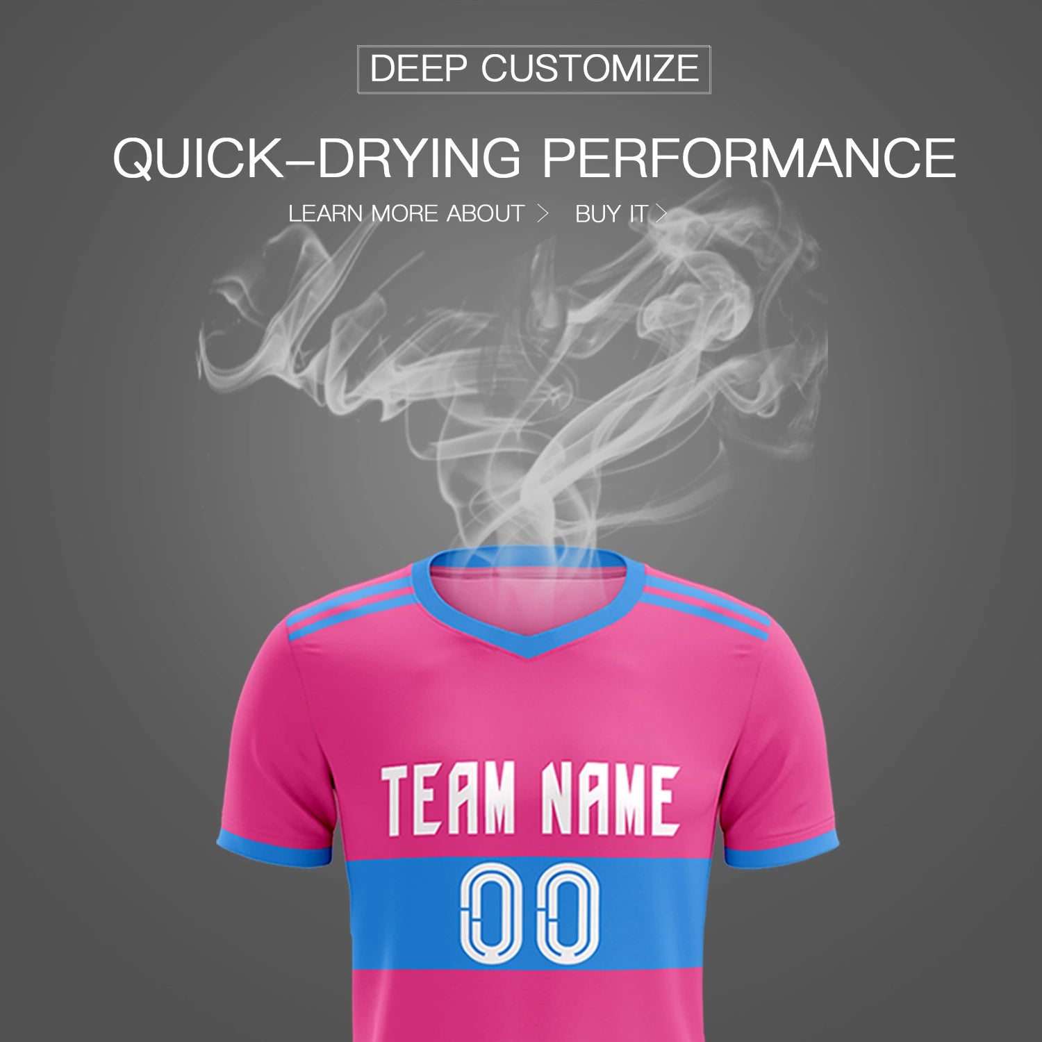 Custom Pink-Powder Blue Breathable Soccer Sets Jersey