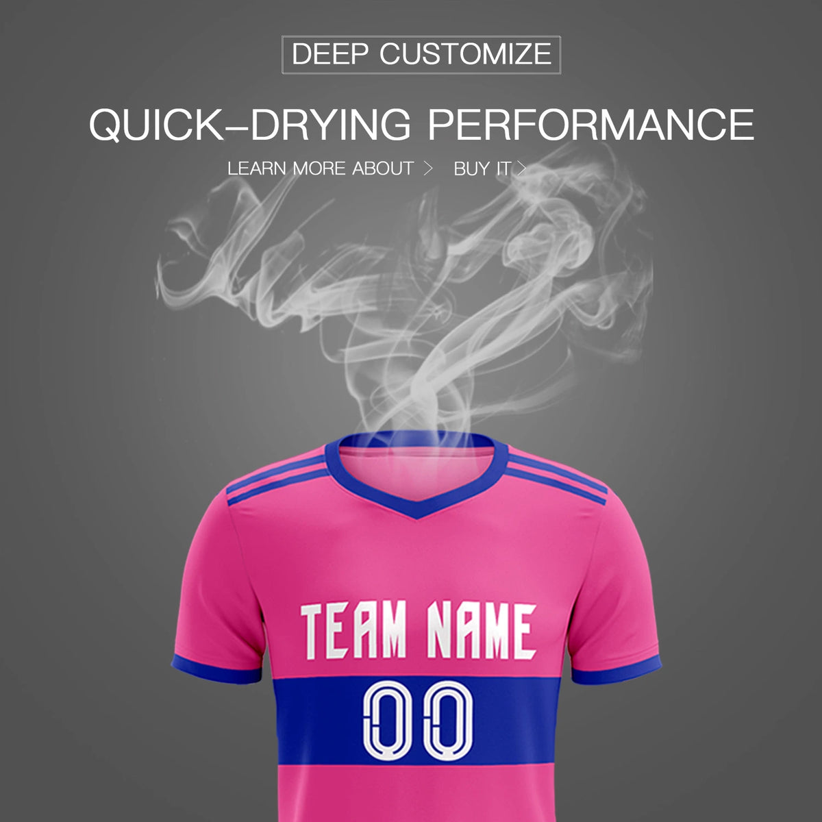 Custom Pink-Royal Blue Breathable Soccer Sets Jersey