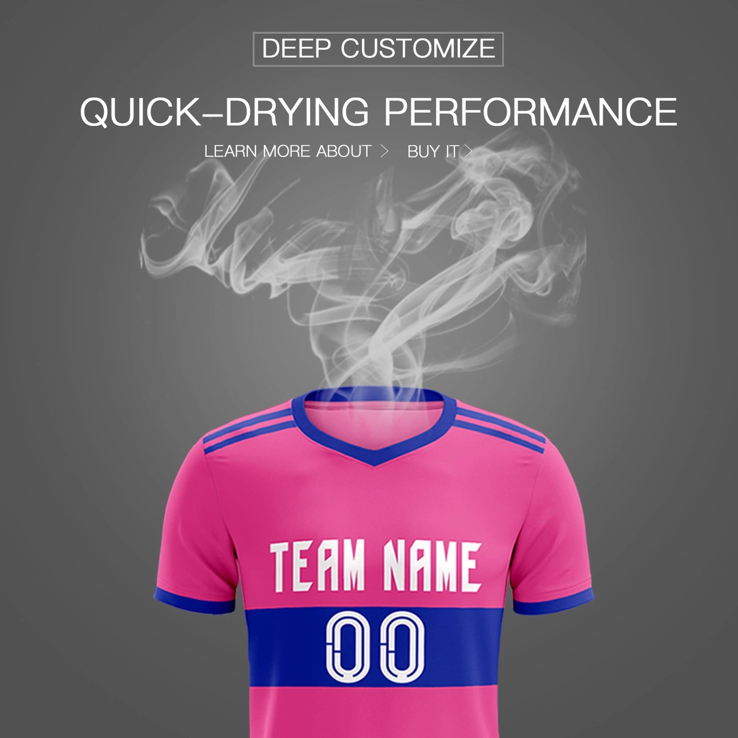 Custom Pink-Royal Blue Breathable Soccer Sets Jersey