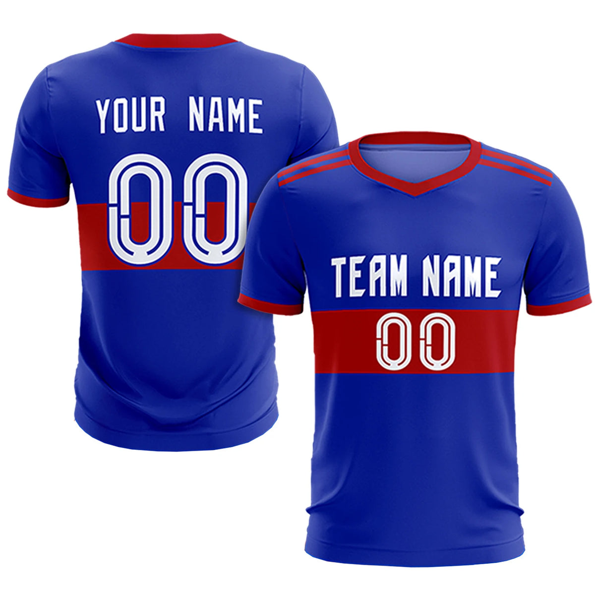 Custom Royal Blue-Red Breathable Soccer Sets Jersey