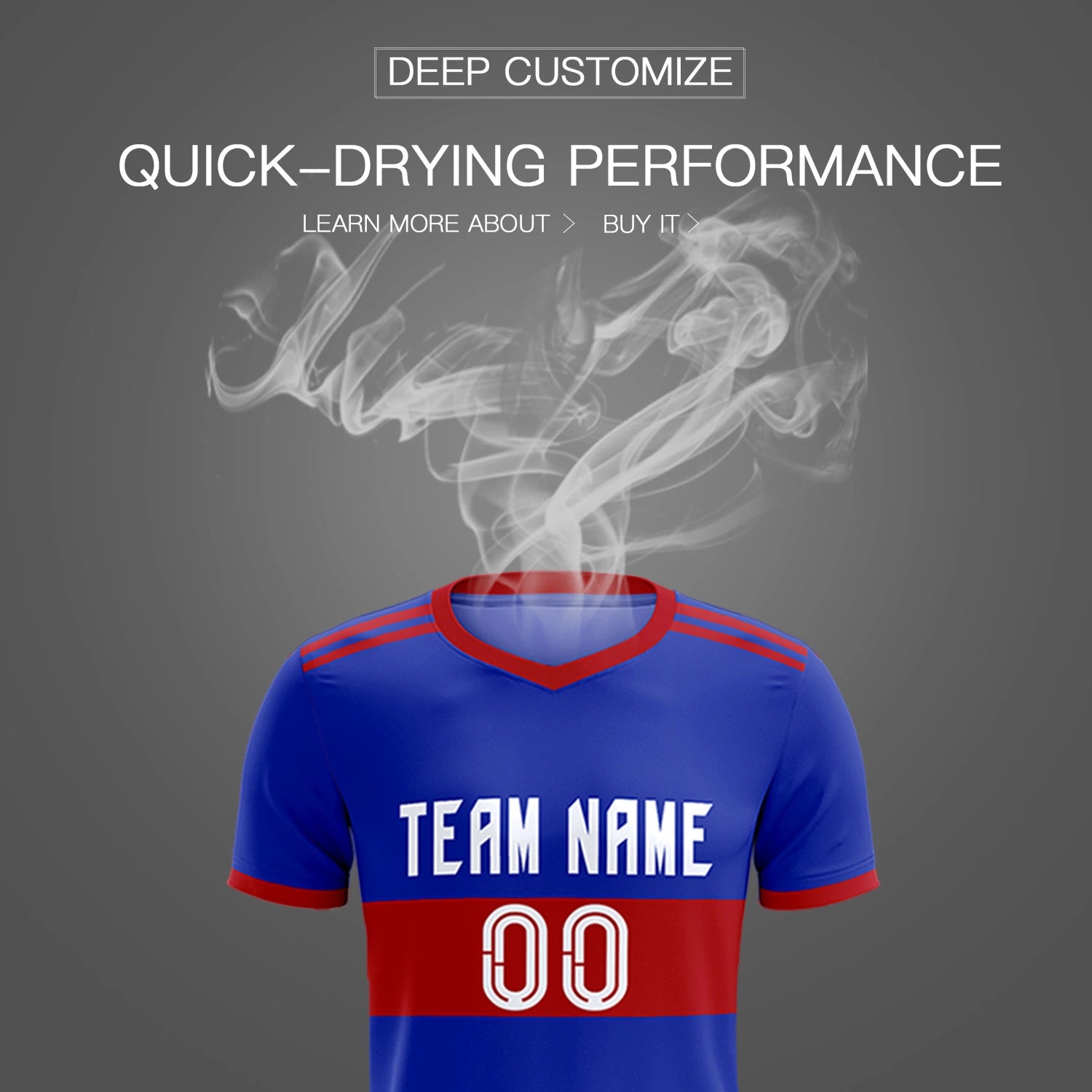 Custom Royal Blue-Red Breathable Soccer Sets Jersey