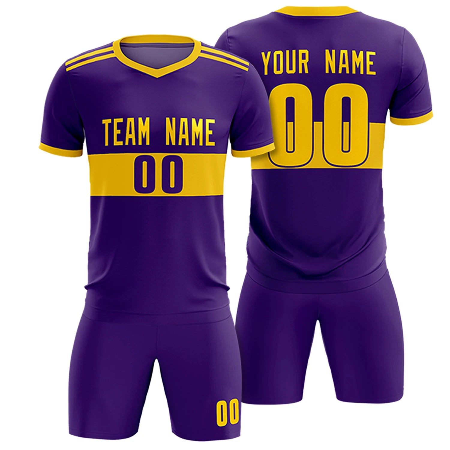 Custom Purple-Gold 01 Breathable Soccer Sets Jersey