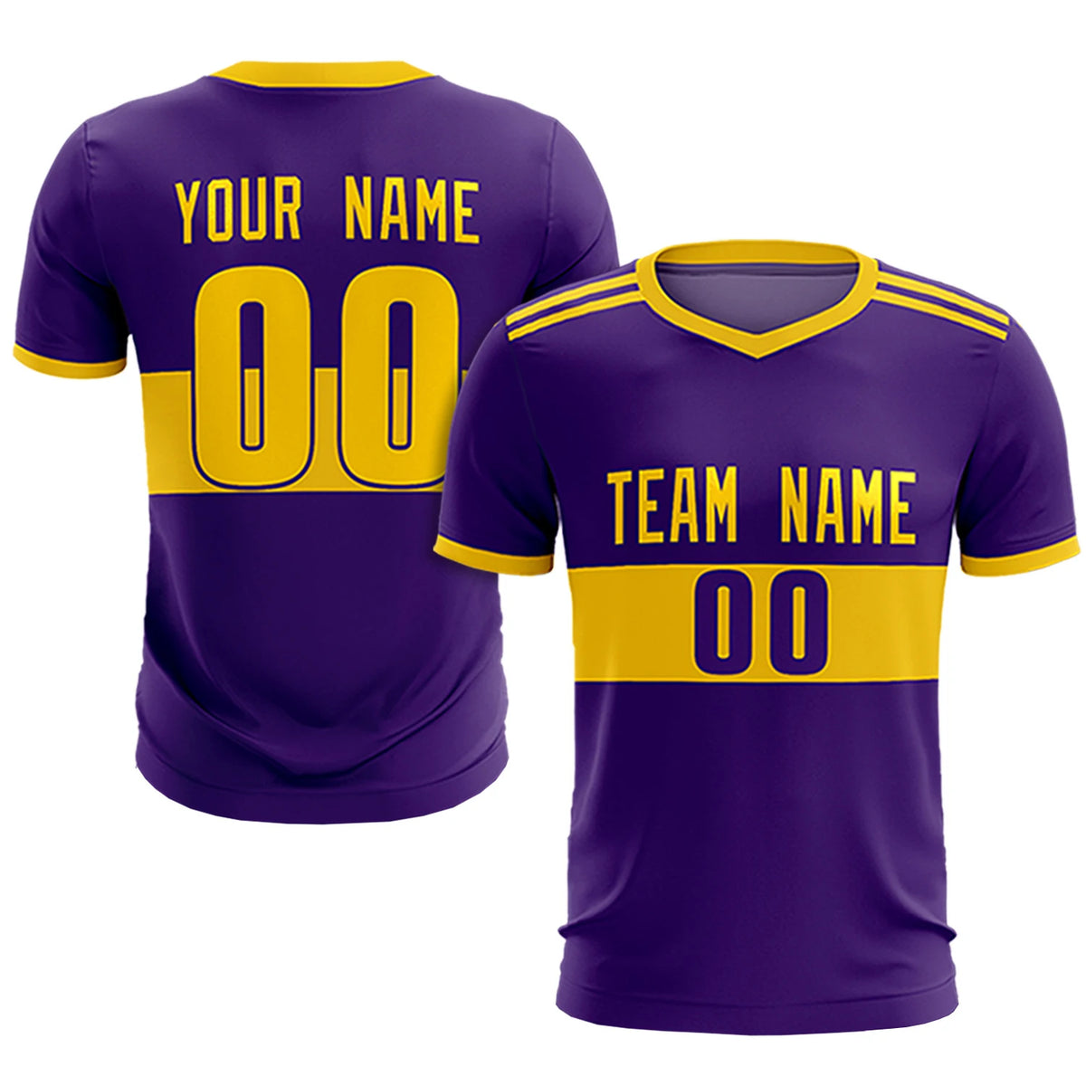 Custom Purple-Gold 01 Breathable Soccer Sets Jersey