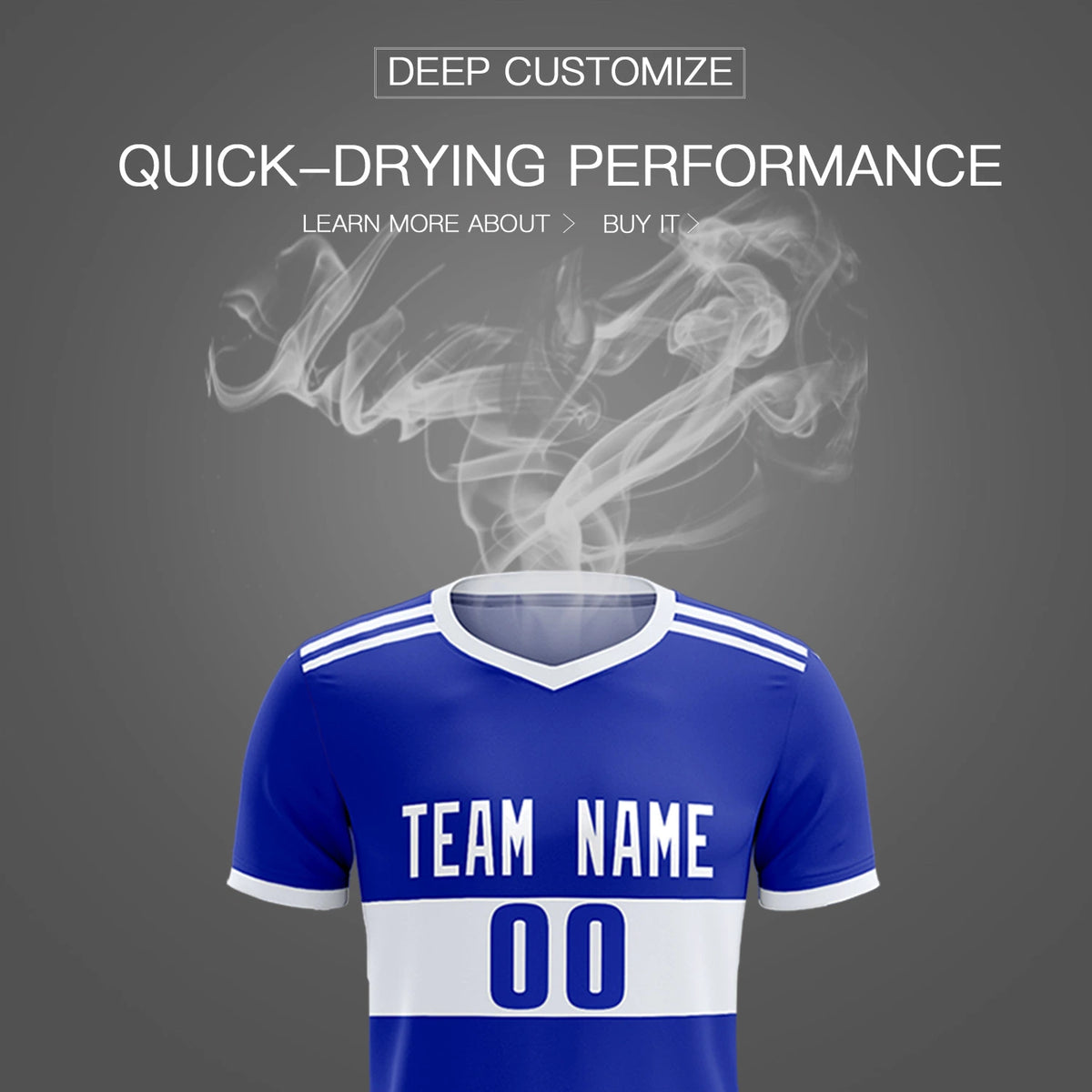 Custom Royal Blue-White Breathable Soccer Sets Jersey