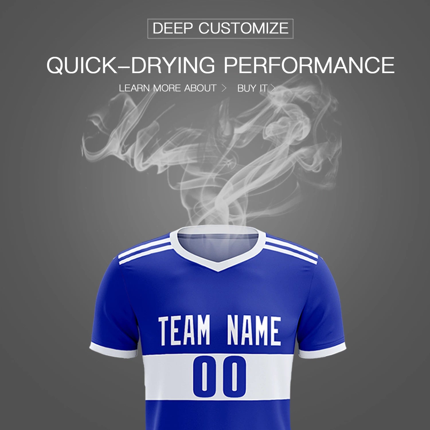 Custom Royal Blue-White Breathable Soccer Sets Jersey