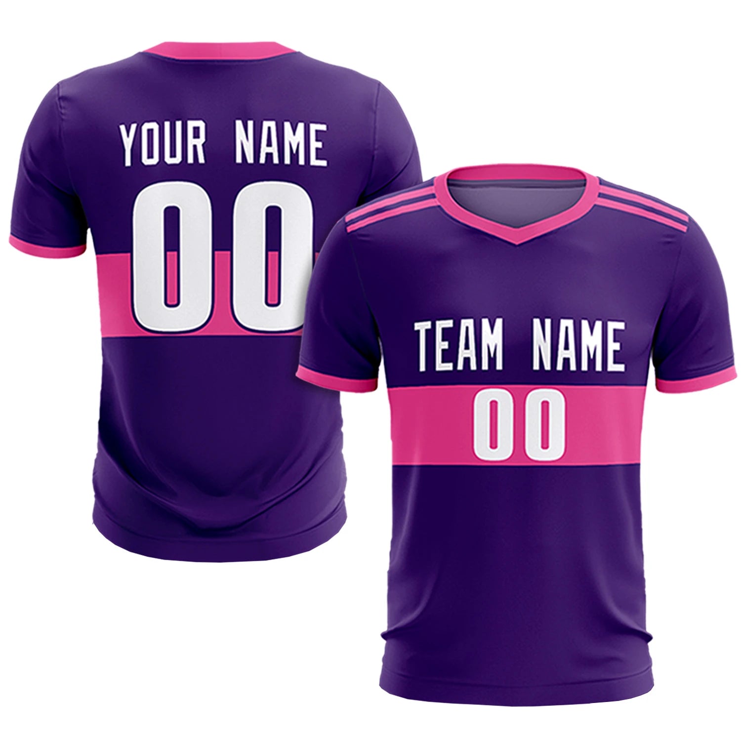 Custom Purple Pink Breathable Soccer Sets Jersey