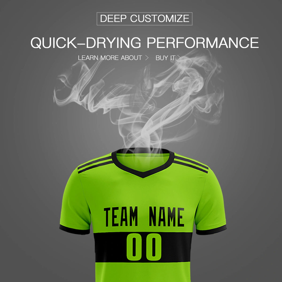 Custom Neon Green-Black Breathable Soccer Sets Jersey