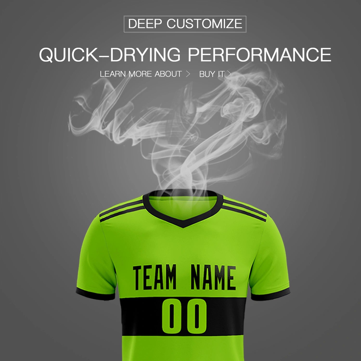 Custom Neon Green-Black Breathable Soccer Sets Jersey