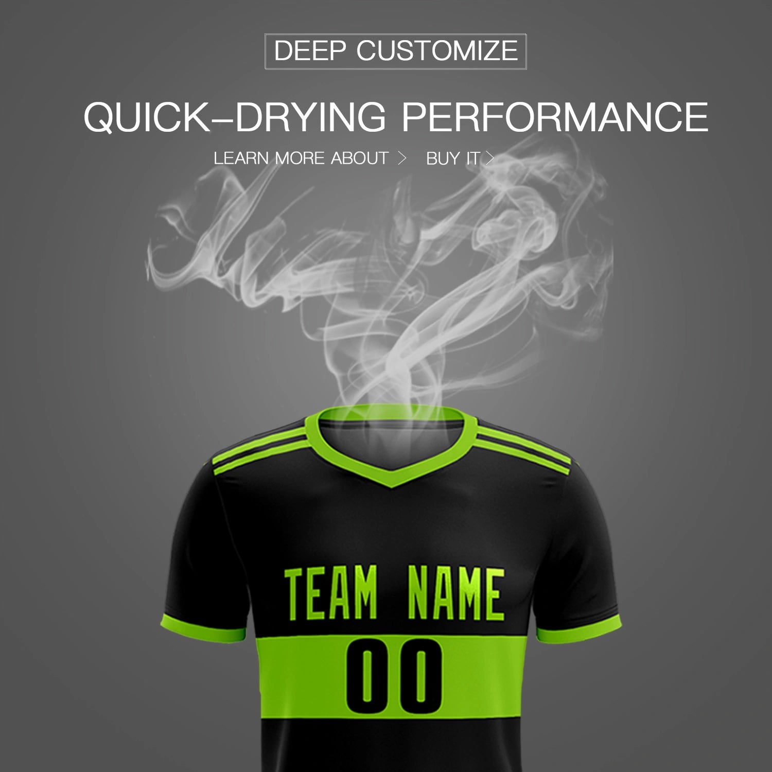 Custom Black-Neon Green Breathable Soccer Sets Jersey