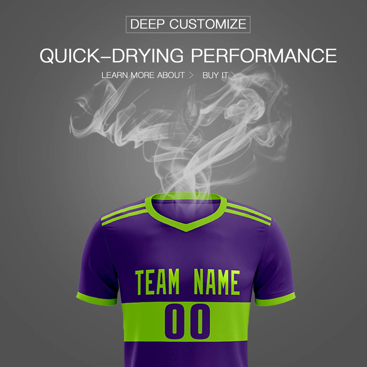 Custom Purple-Neon Green Breathable Soccer Sets Jersey