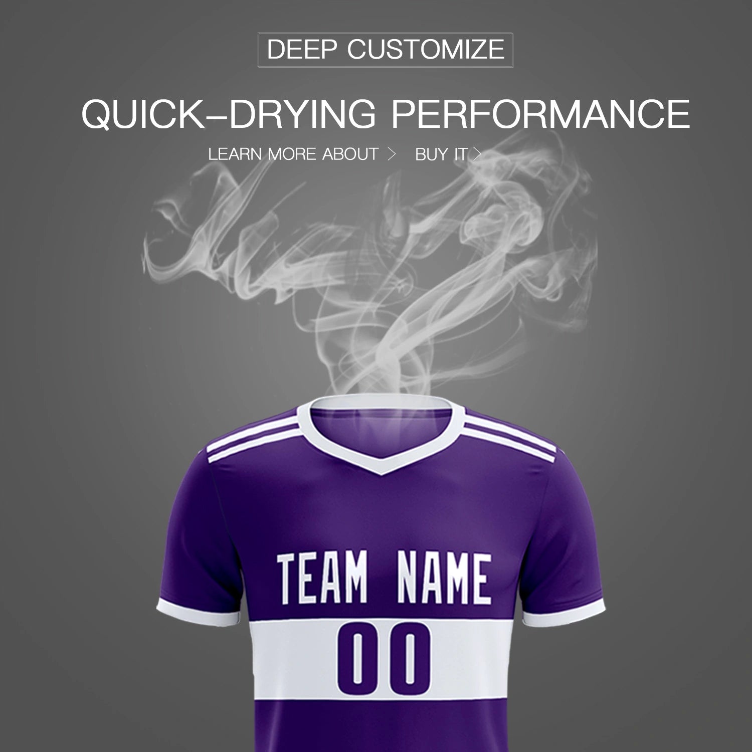 Custom Purple White Breathable Soccer Sets Jersey