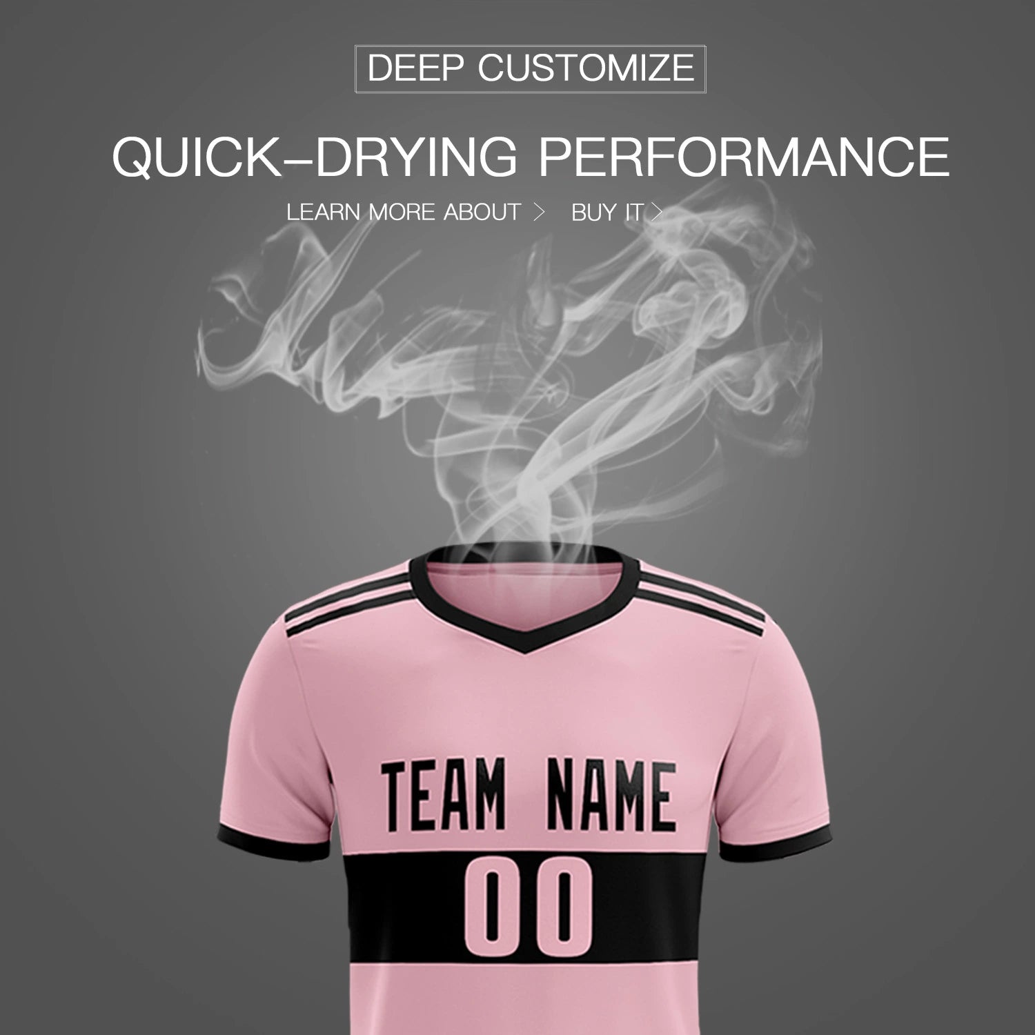 Custom Light Pink-Black Breathable Soccer Sets Jersey