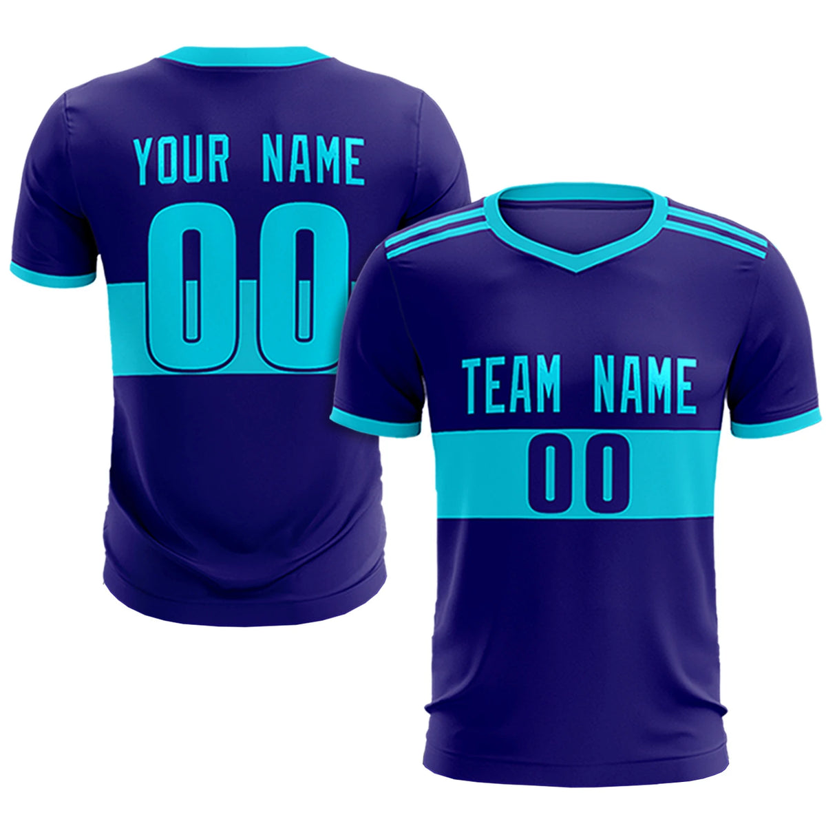 Custom Purple Black Breathable Soccer Sets Jersey