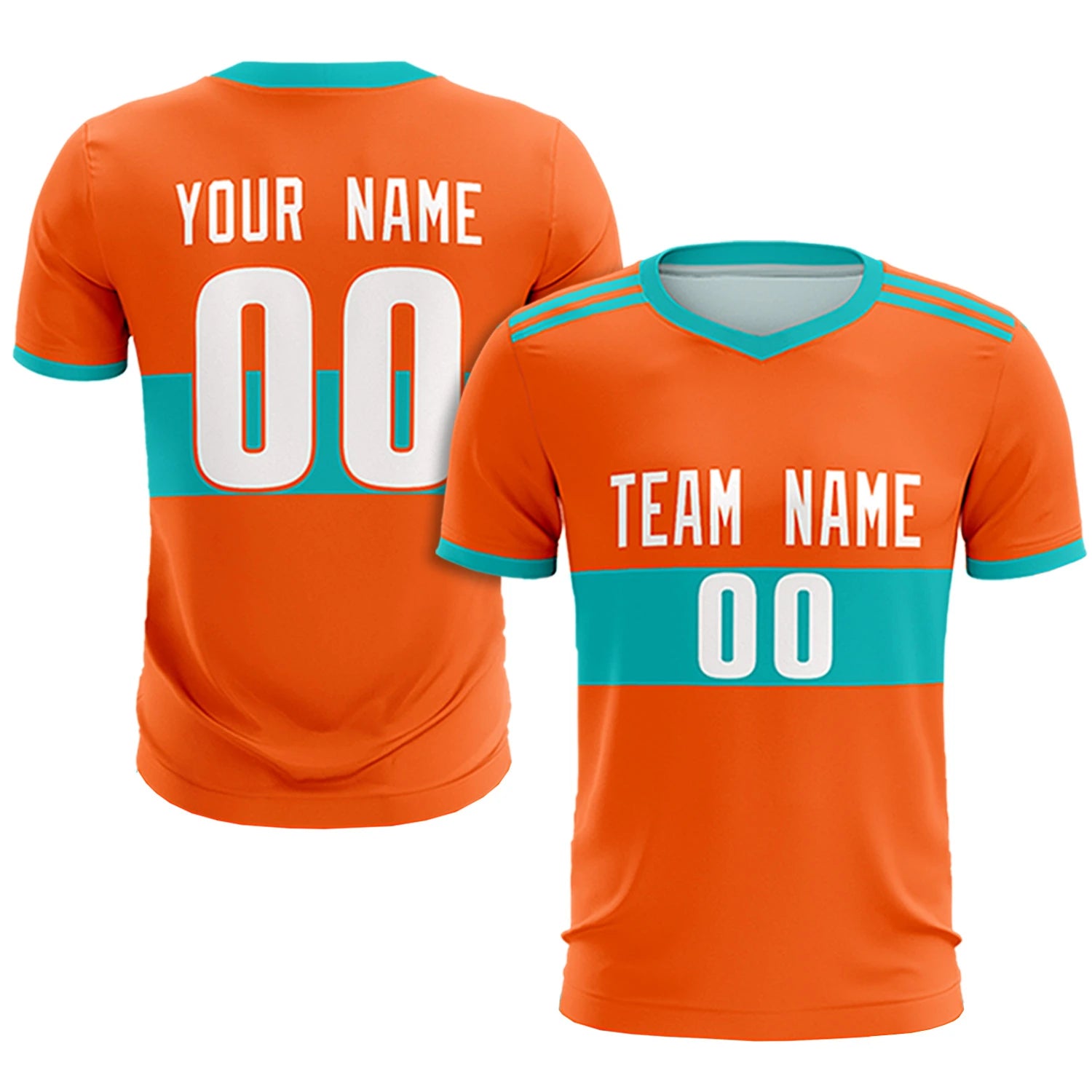 Custom Orange-Bright Green Breathable Soccer Sets Jersey