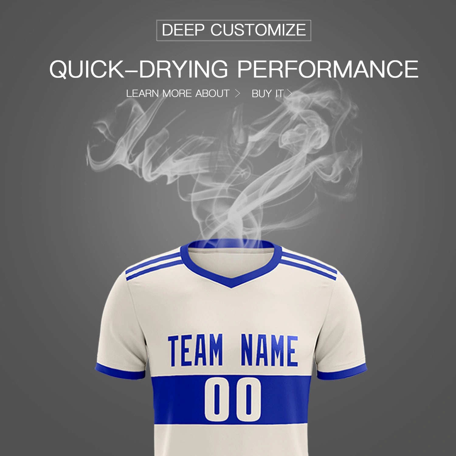 Custom Khaki-Royal Blue Breathable Soccer Sets Jersey