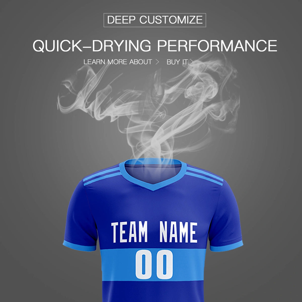 Custom Royal Blue-Powder Blue Breathable Soccer Sets Jersey