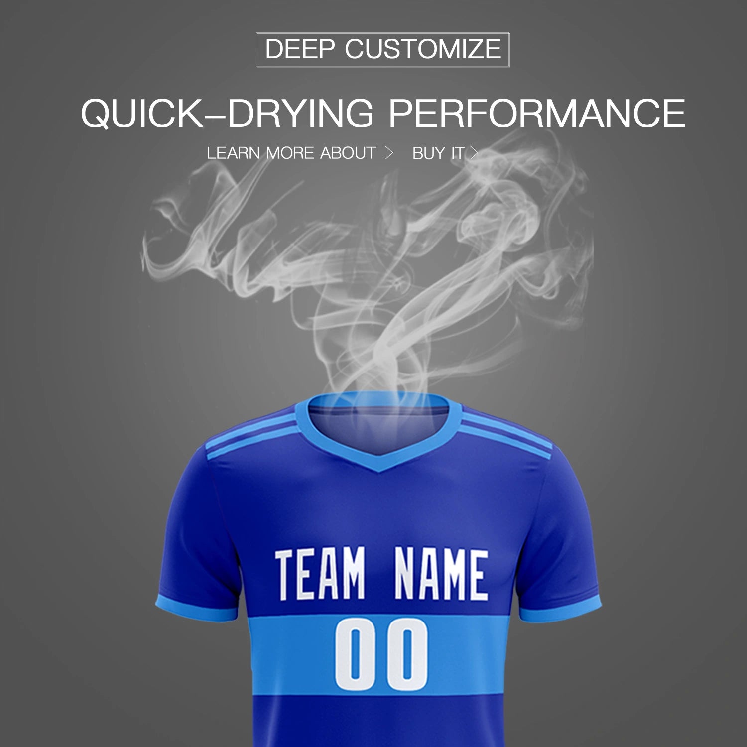 Custom Royal Blue-Powder Blue Breathable Soccer Sets Jersey