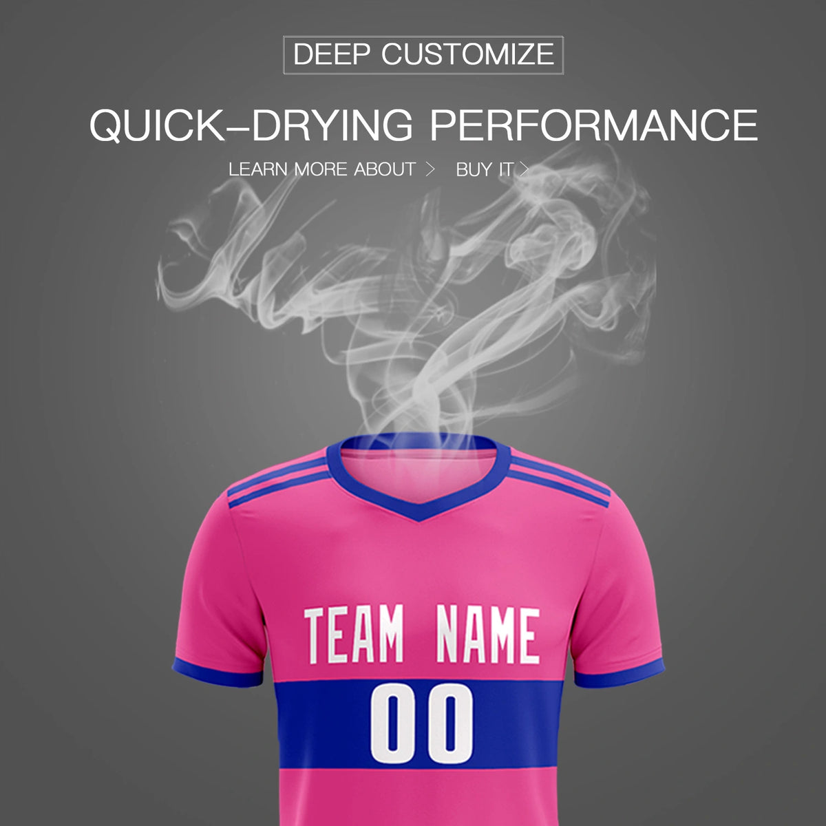 Custom Pink-Royal Blue Breathable Soccer Sets Jersey