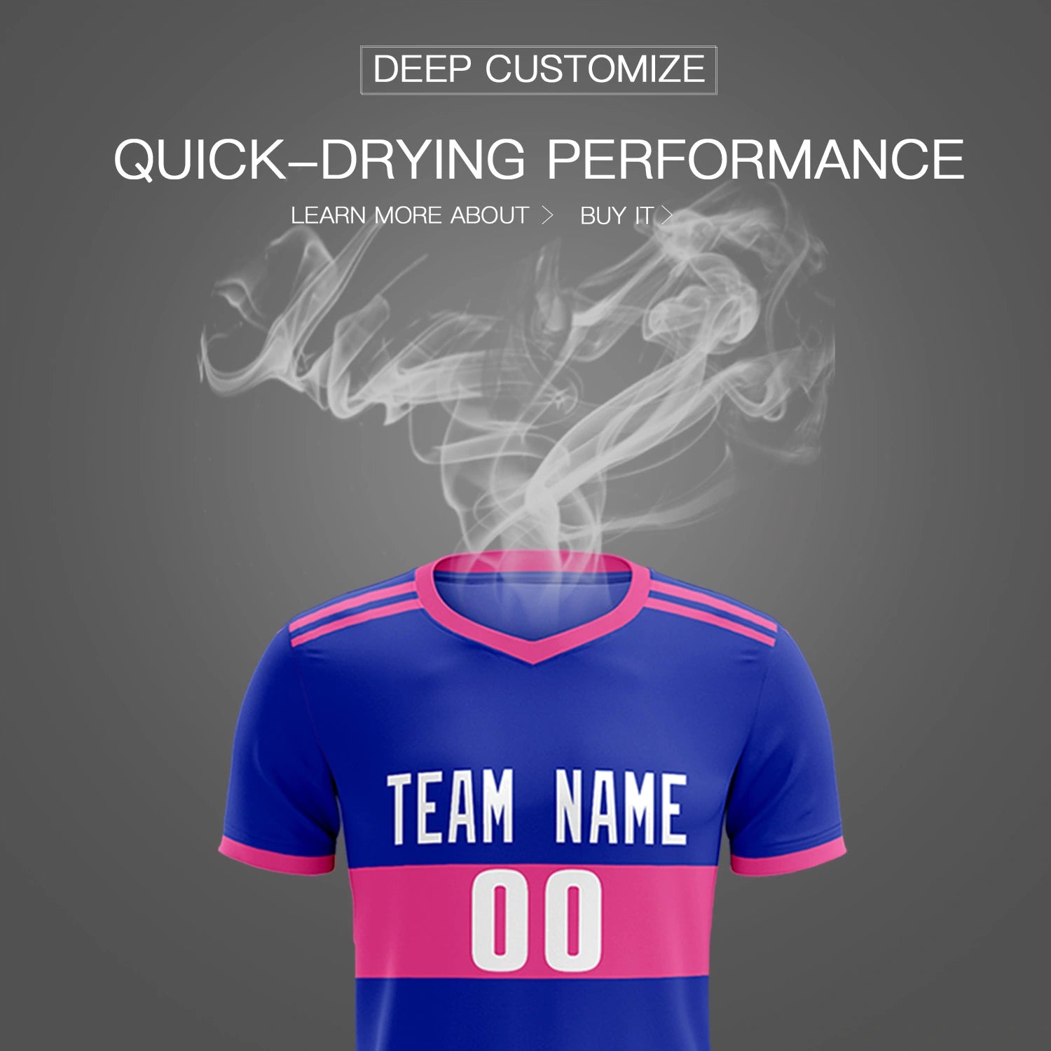 Custom Royal Blue-Pink Breathable Soccer Sets Jersey