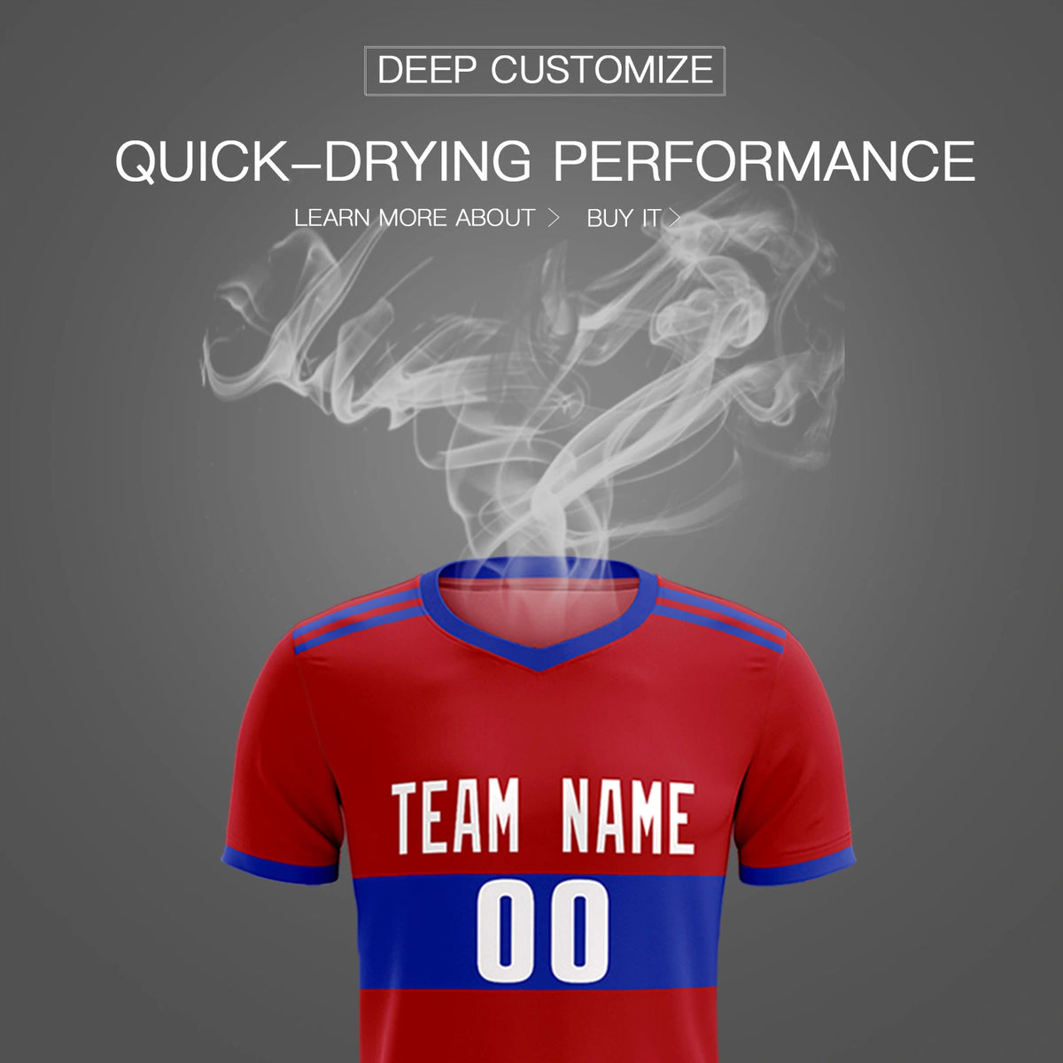 Custom Red-Royal Blue Breathable Soccer Sets Jersey