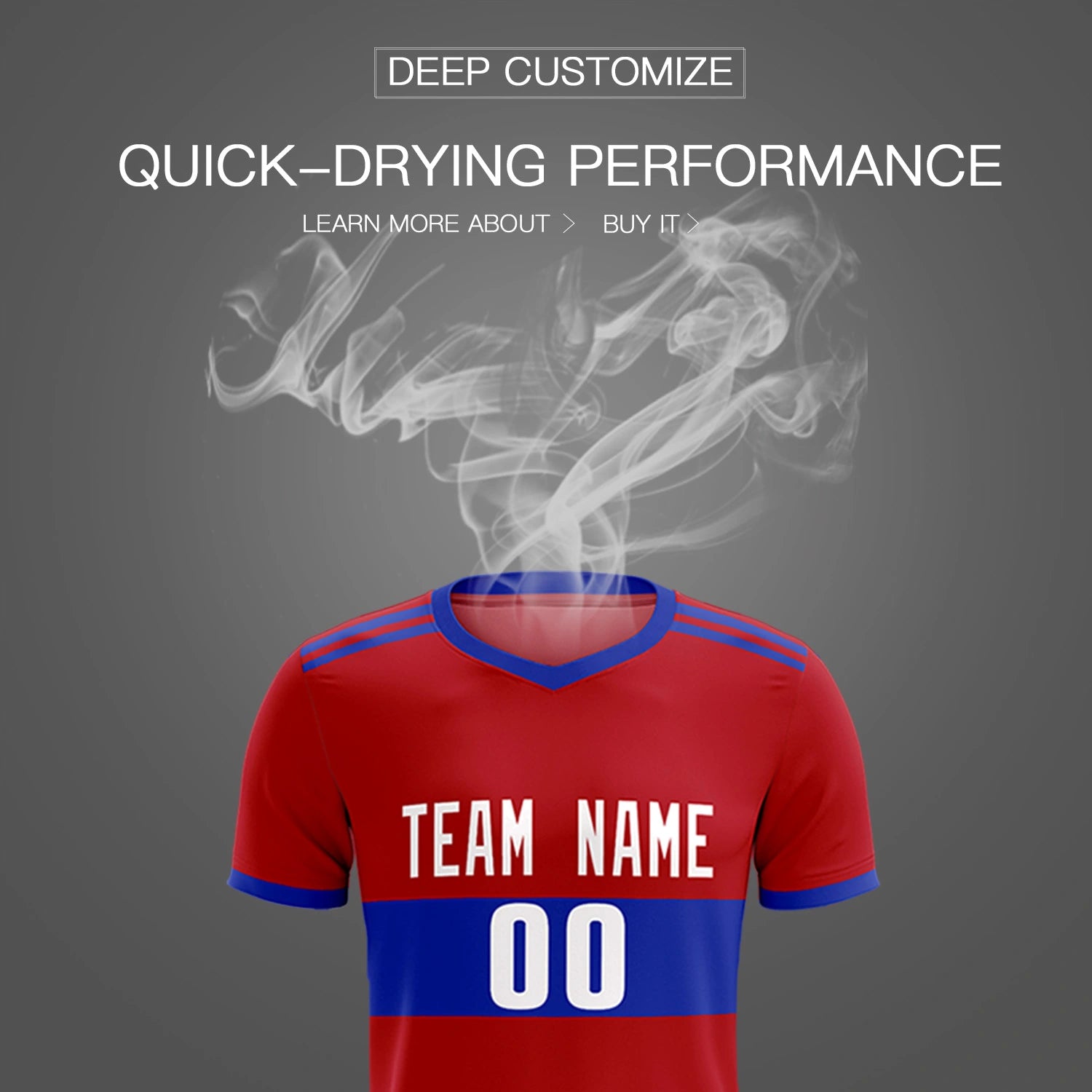 Custom Red-Royal Blue Breathable Soccer Sets Jersey