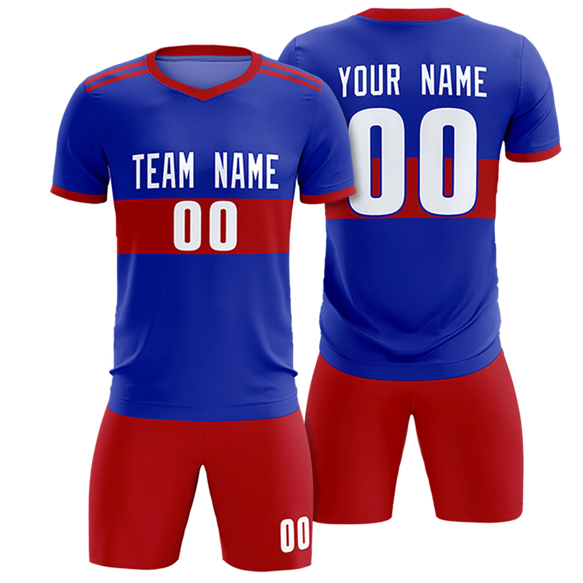 Custom Royal Blue-Red Breathable Soccer Sets Jersey