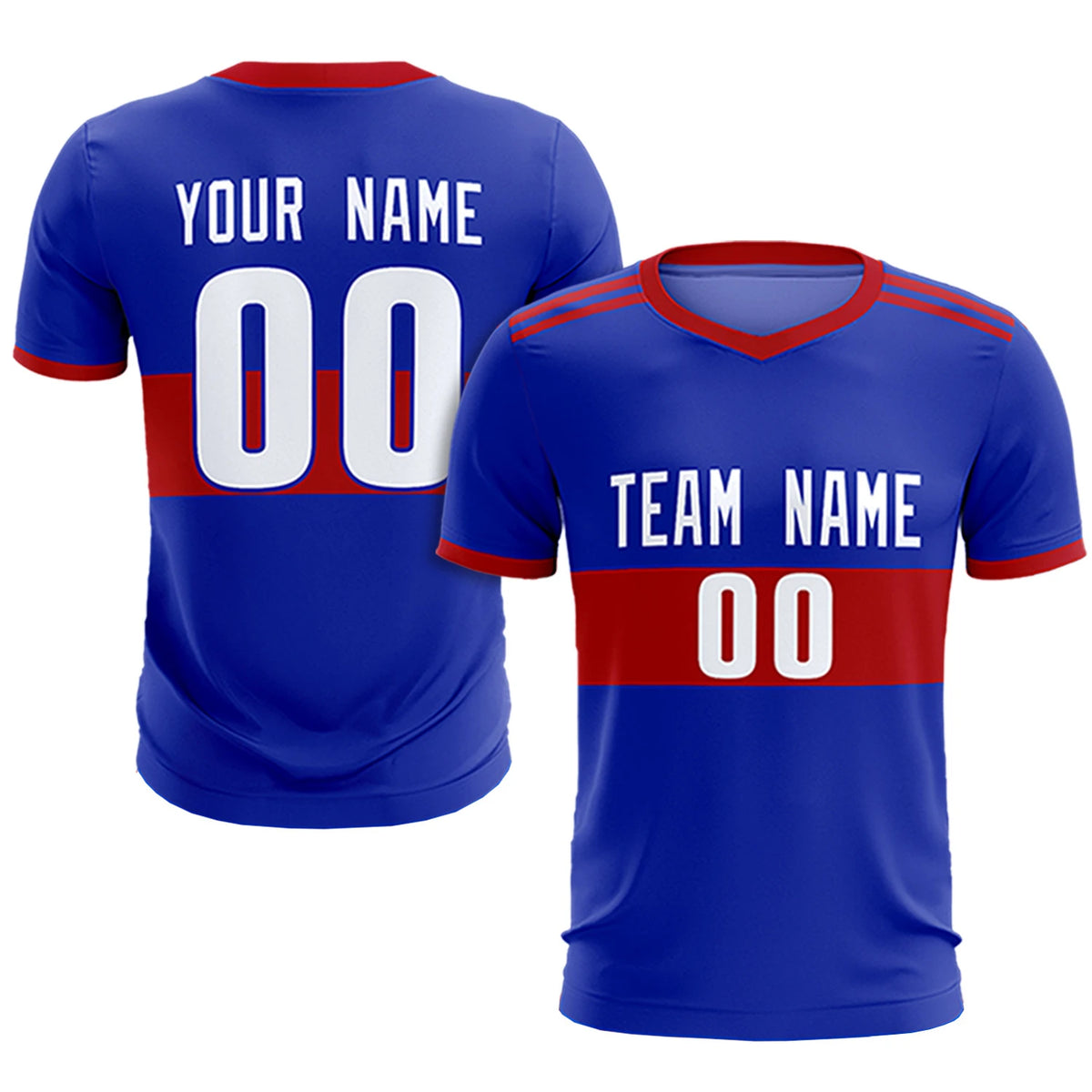 Custom Royal Blue-Red Breathable Soccer Sets Jersey