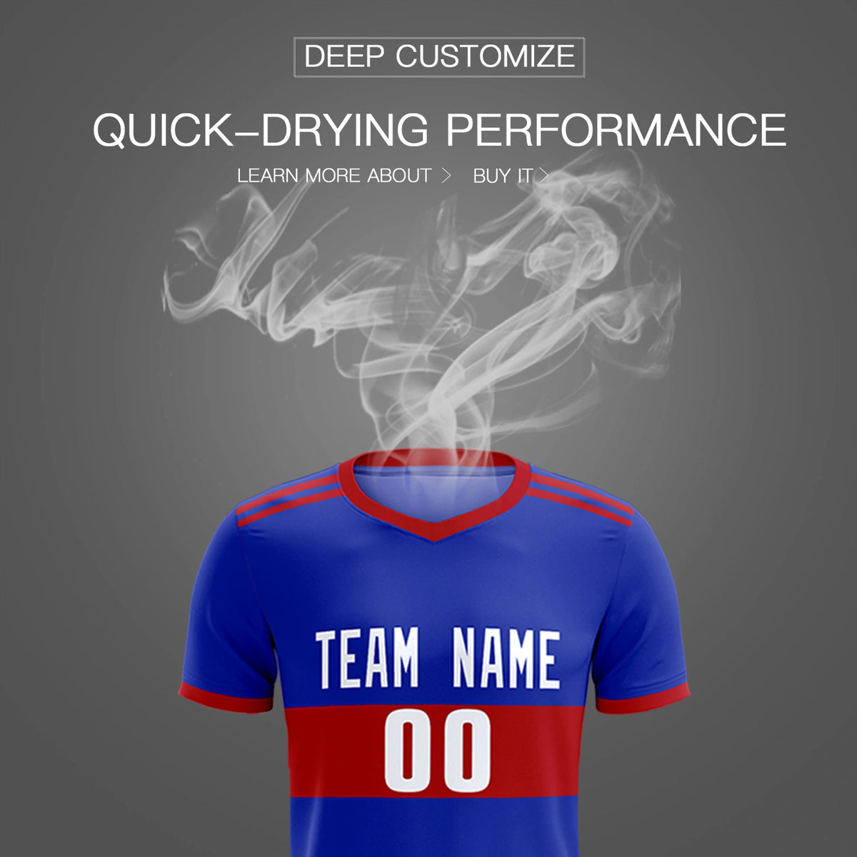 Custom Royal Blue-Red Breathable Soccer Sets Jersey