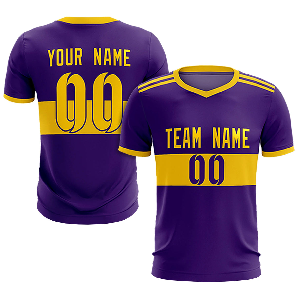 Custom Purple-Gold 01 Breathable Soccer Sets Jersey