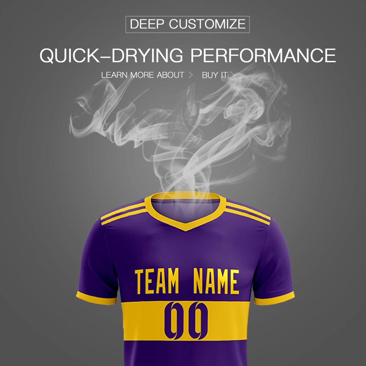 Custom Purple-Gold 01 Breathable Soccer Sets Jersey