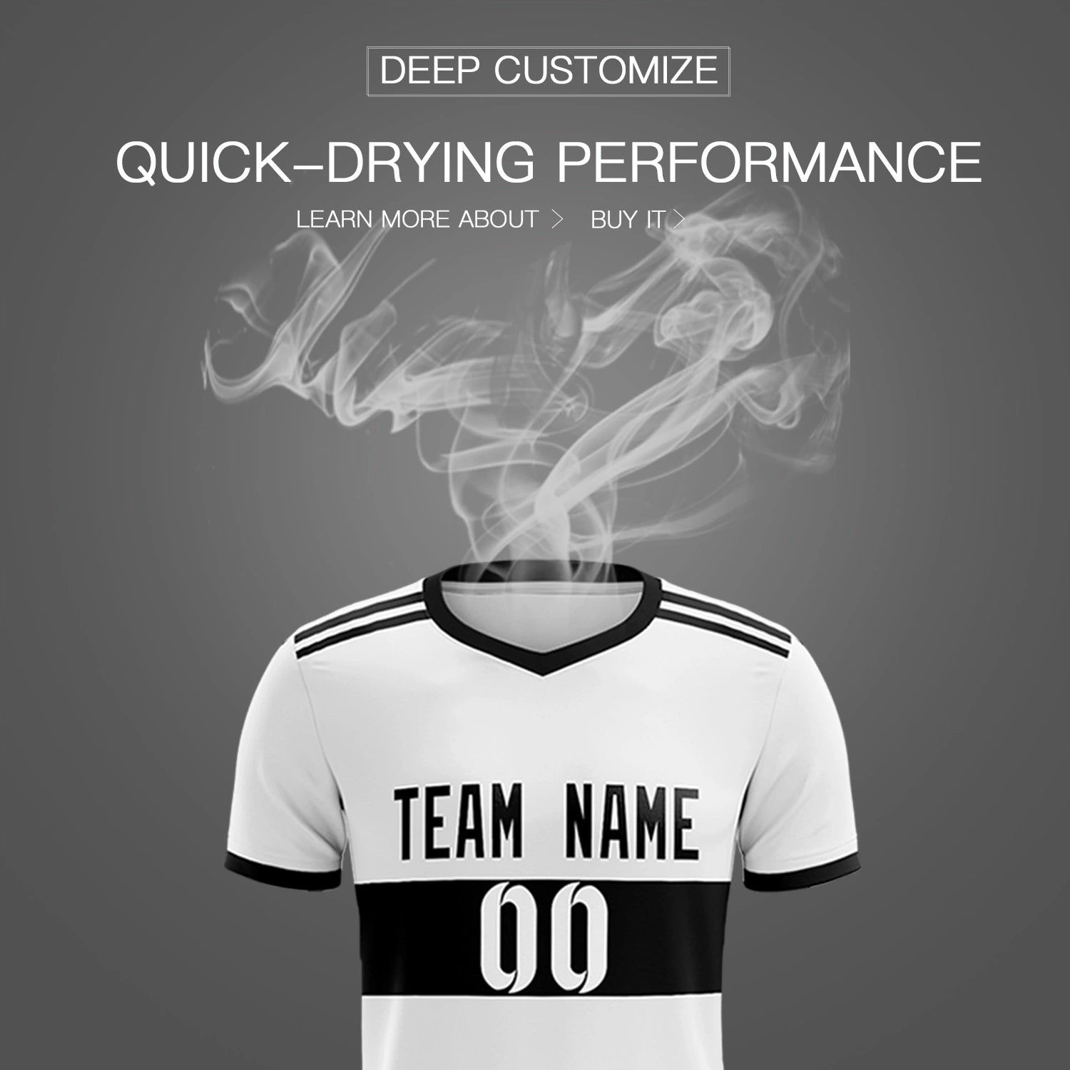 Custom White Black Breathable Soccer Sets Jersey