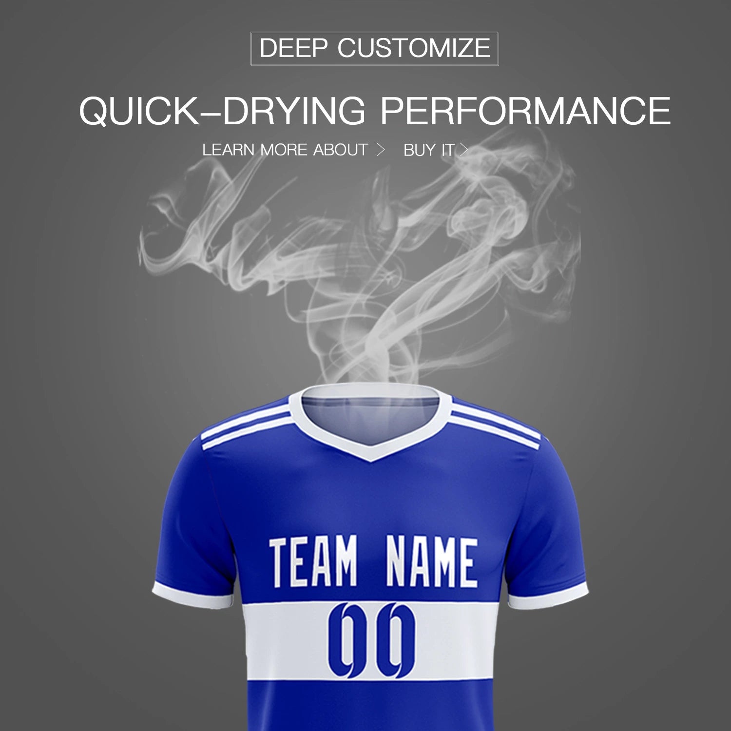 Custom Royal Blue-White Breathable Soccer Sets Jersey