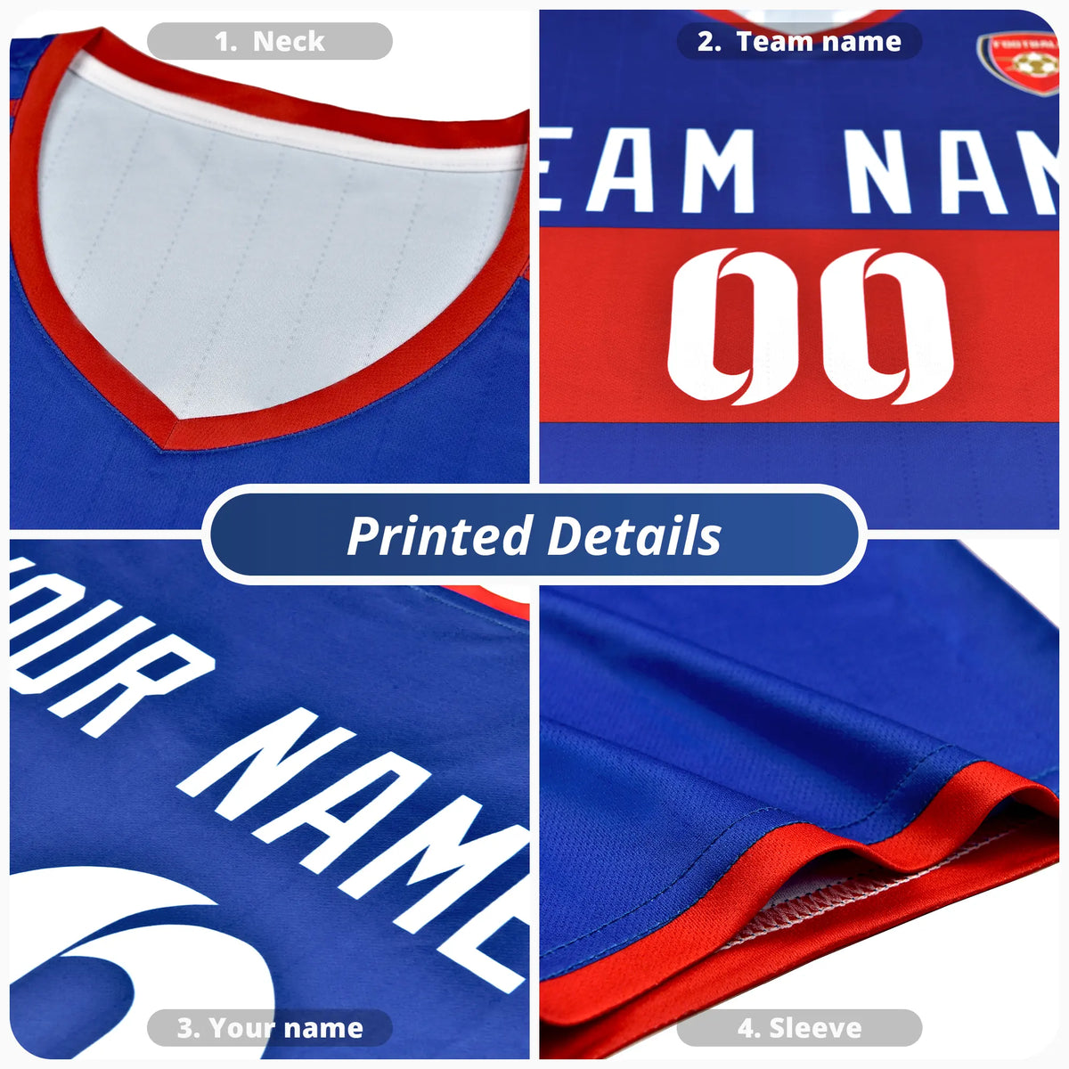 Custom Gold01 Red Breathable Soccer Sets Jersey