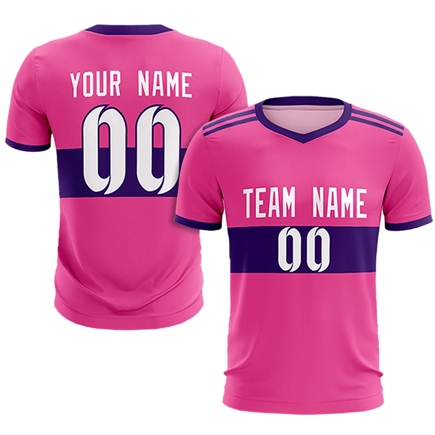 Custom Pink Purple Breathable Soccer Sets Jersey