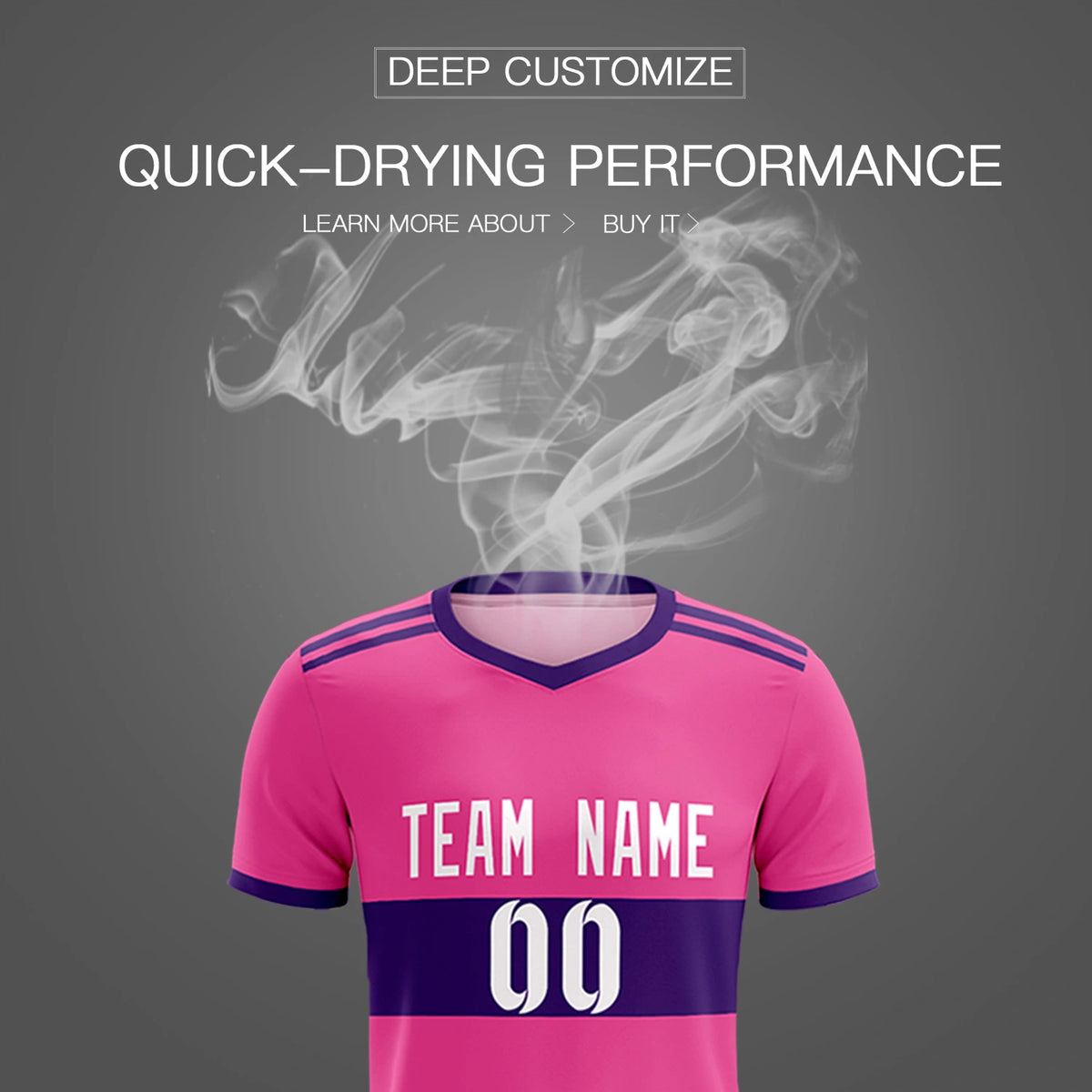 Custom Pink Purple Breathable Soccer Sets Jersey