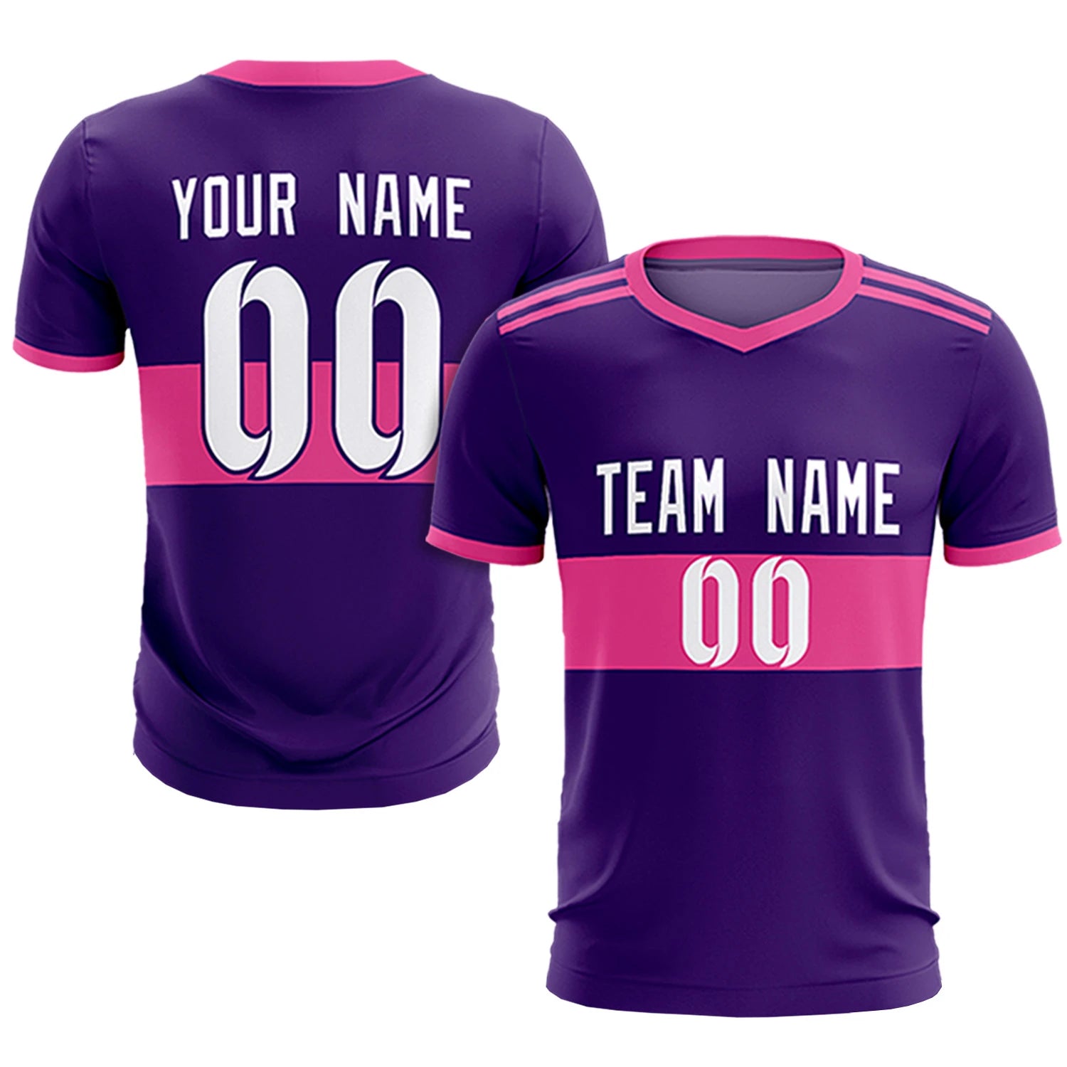 Custom Purple Pink Breathable Soccer Sets Jersey