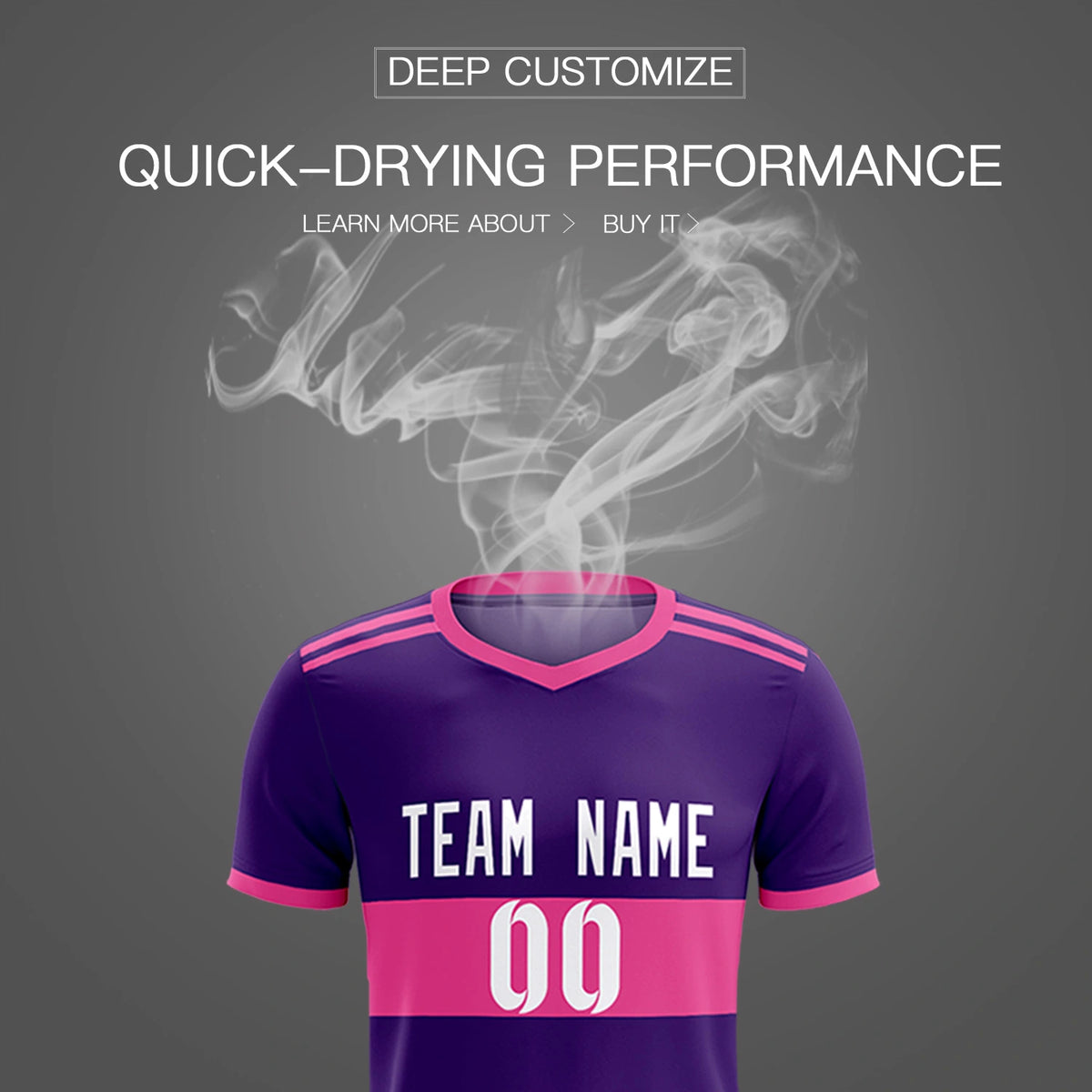 Custom Purple Pink Breathable Soccer Sets Jersey