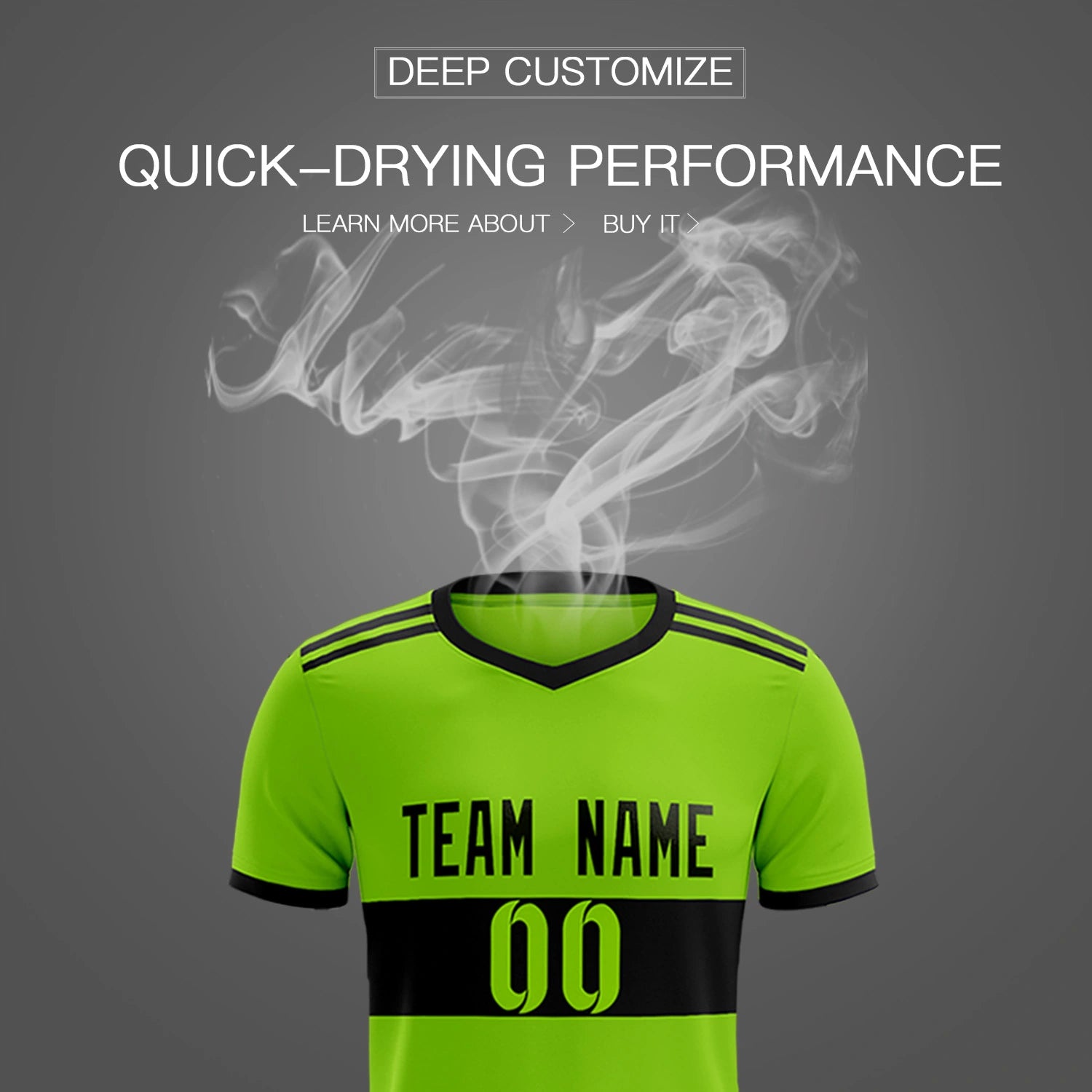 Custom Neon Green-Black Breathable Soccer Sets Jersey