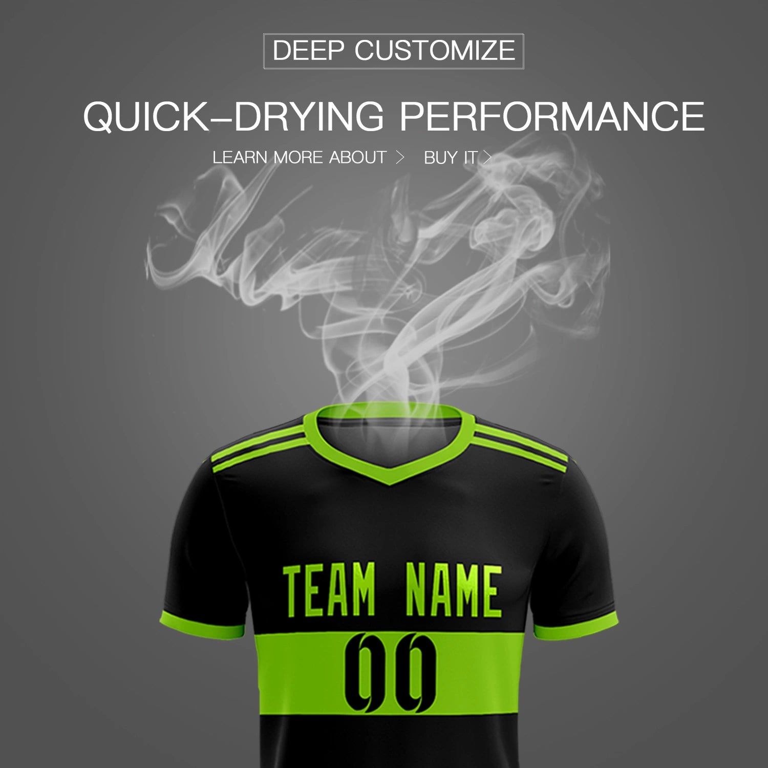 Custom Black-Neon Green Breathable Soccer Sets Jersey