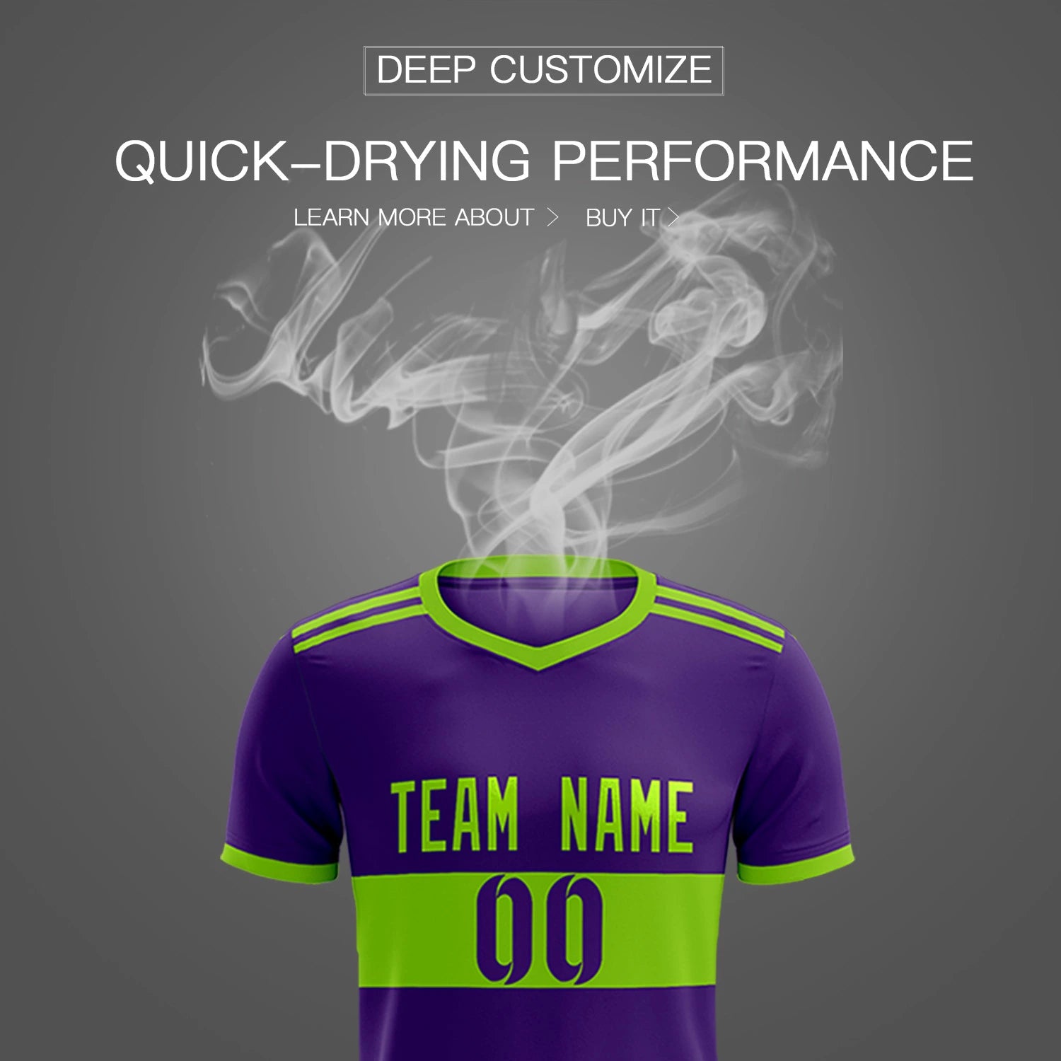 Custom Purple-Neon Green Breathable Soccer Sets Jersey